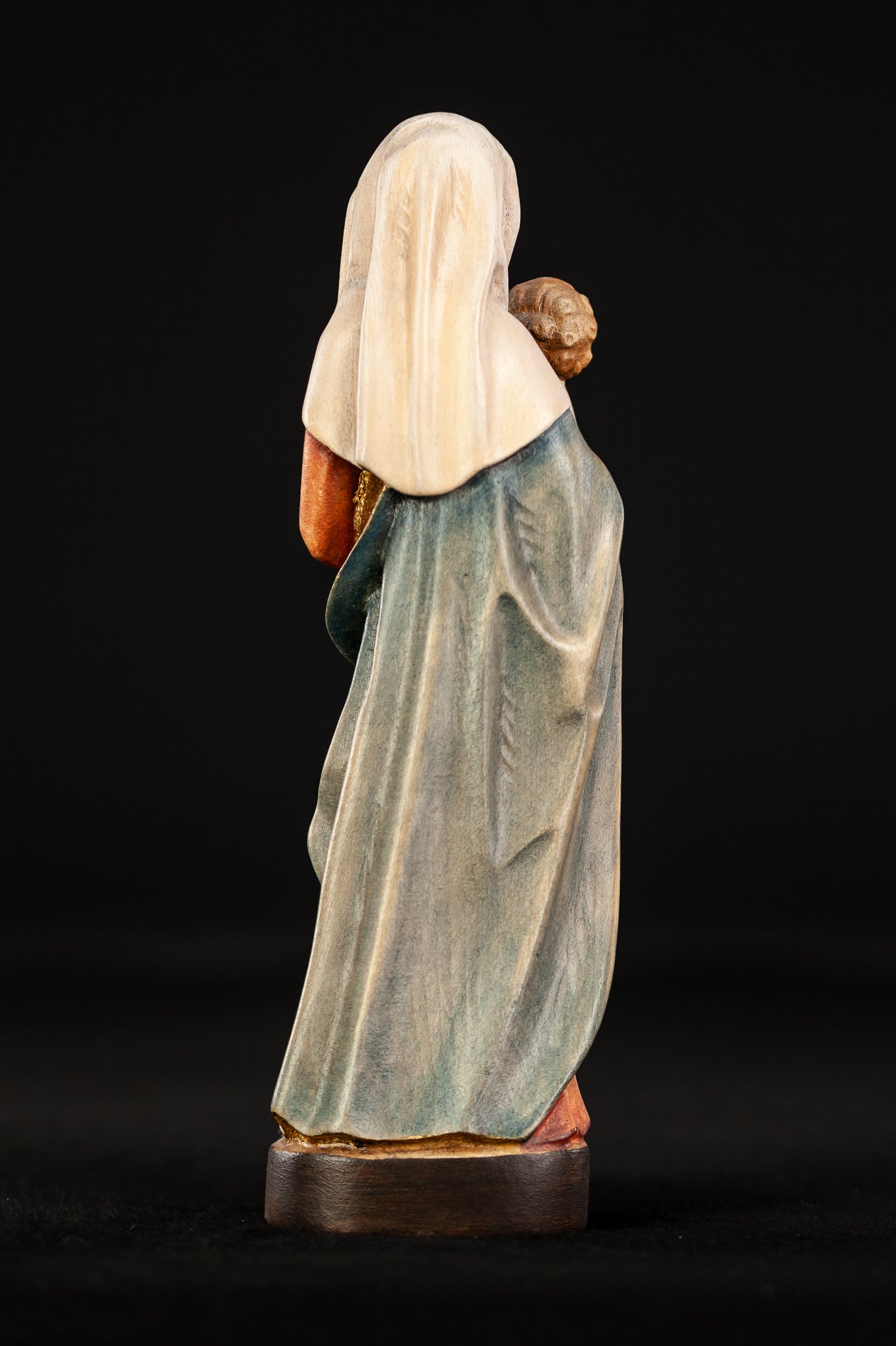 Virgin Mary Child Jesus Wooden Sculpture