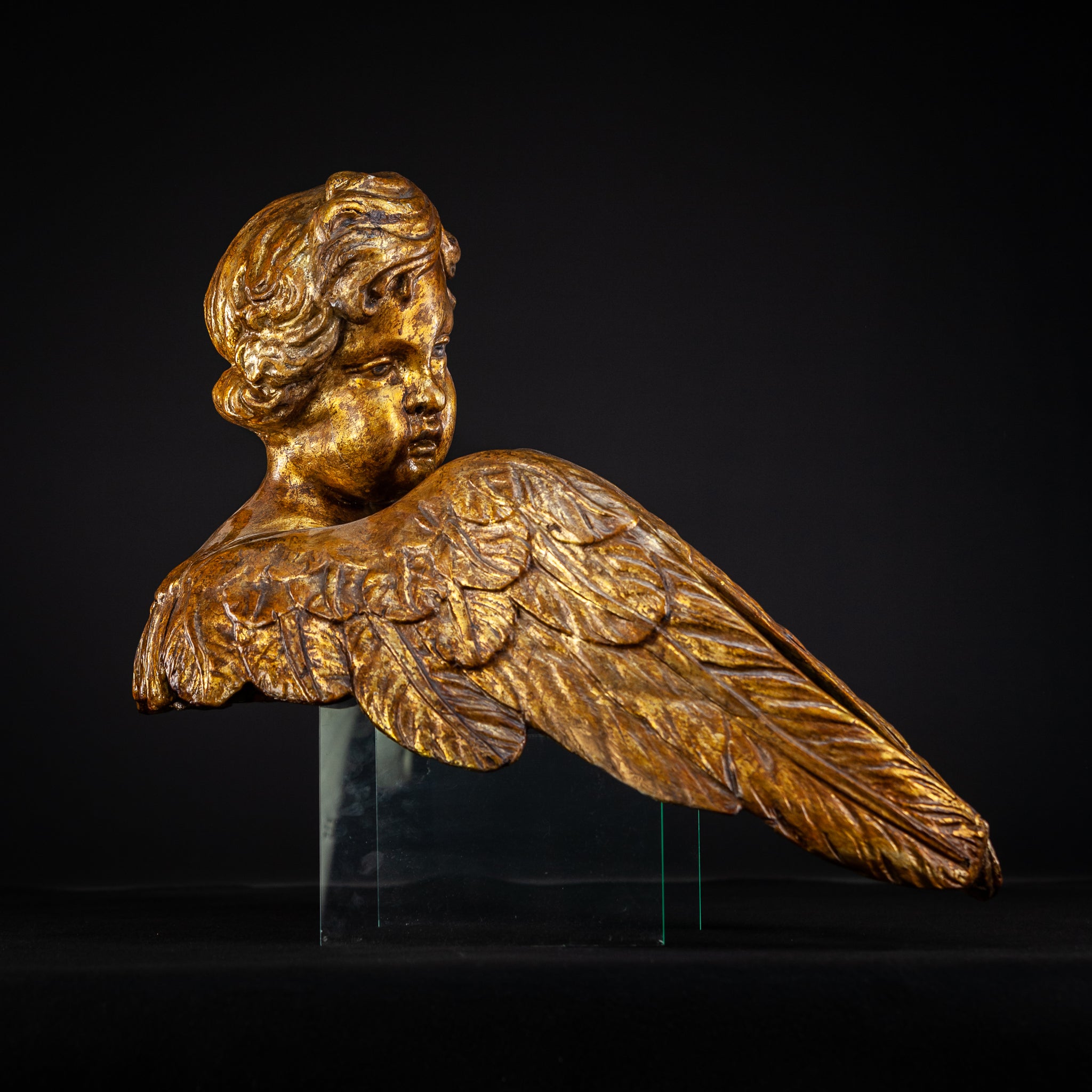 Angel Sculpture Pair | 18th Century 22.4"