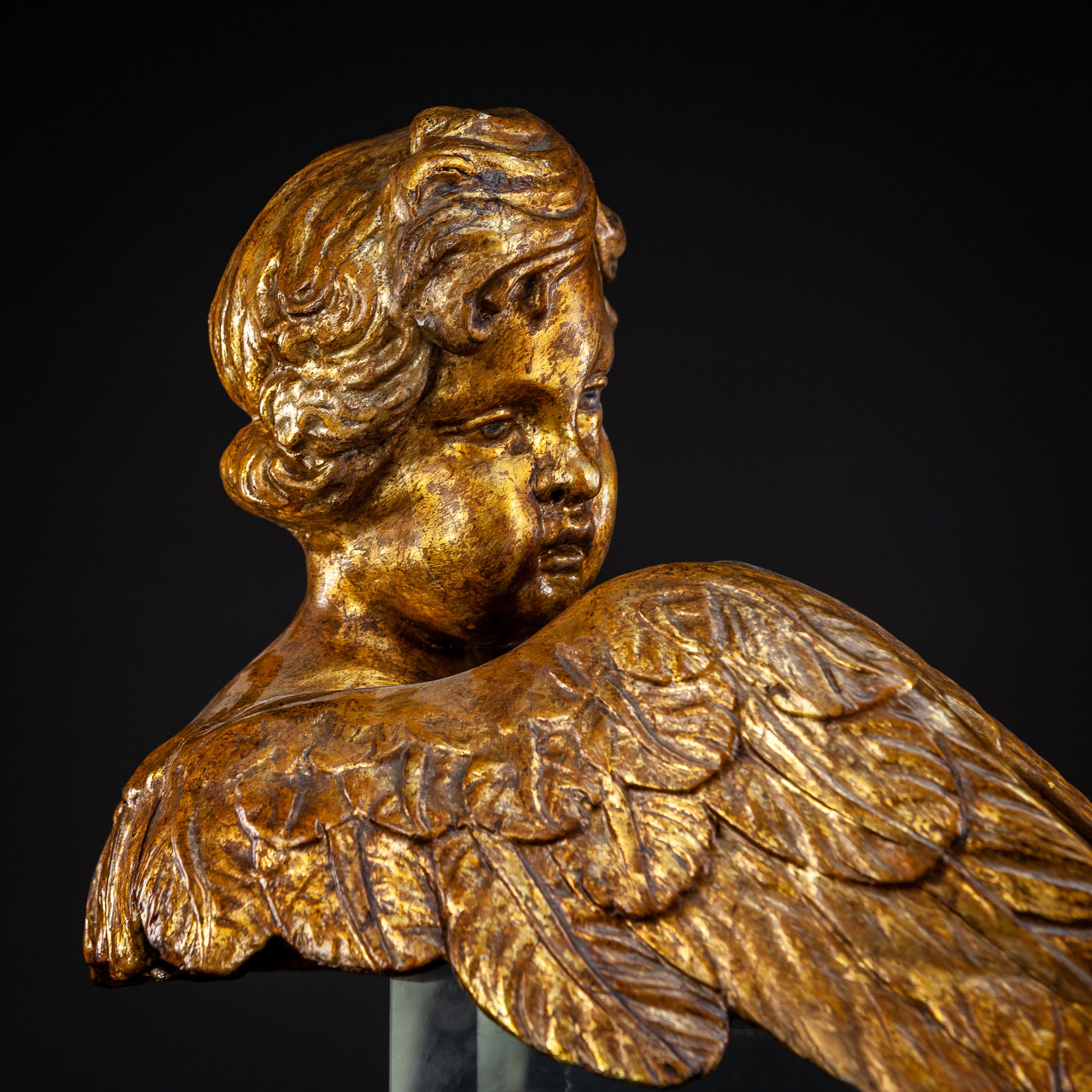 Angel Sculpture Pair | 18th Century 22.4"