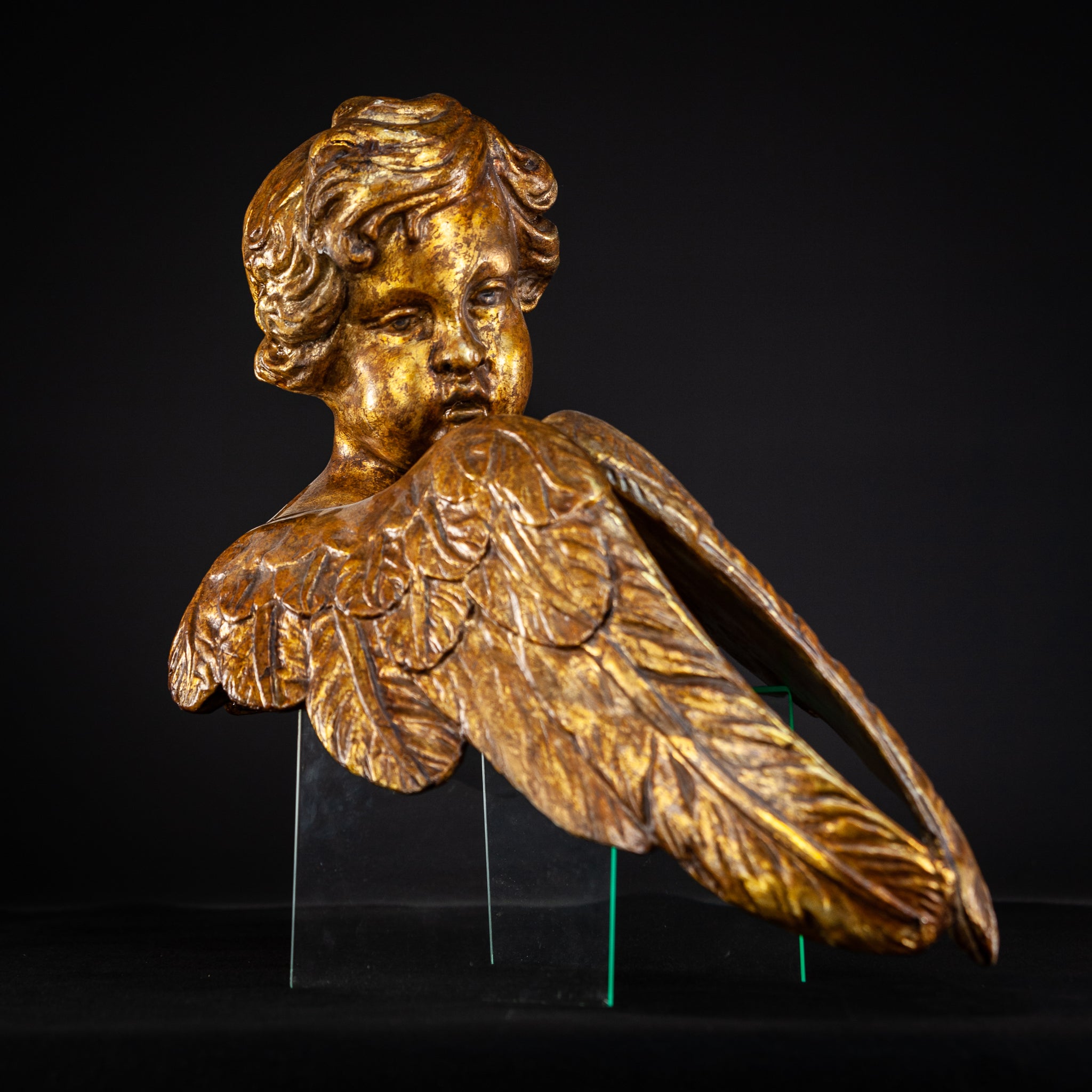 Angel Sculpture Pair | 18th Century 22.4"