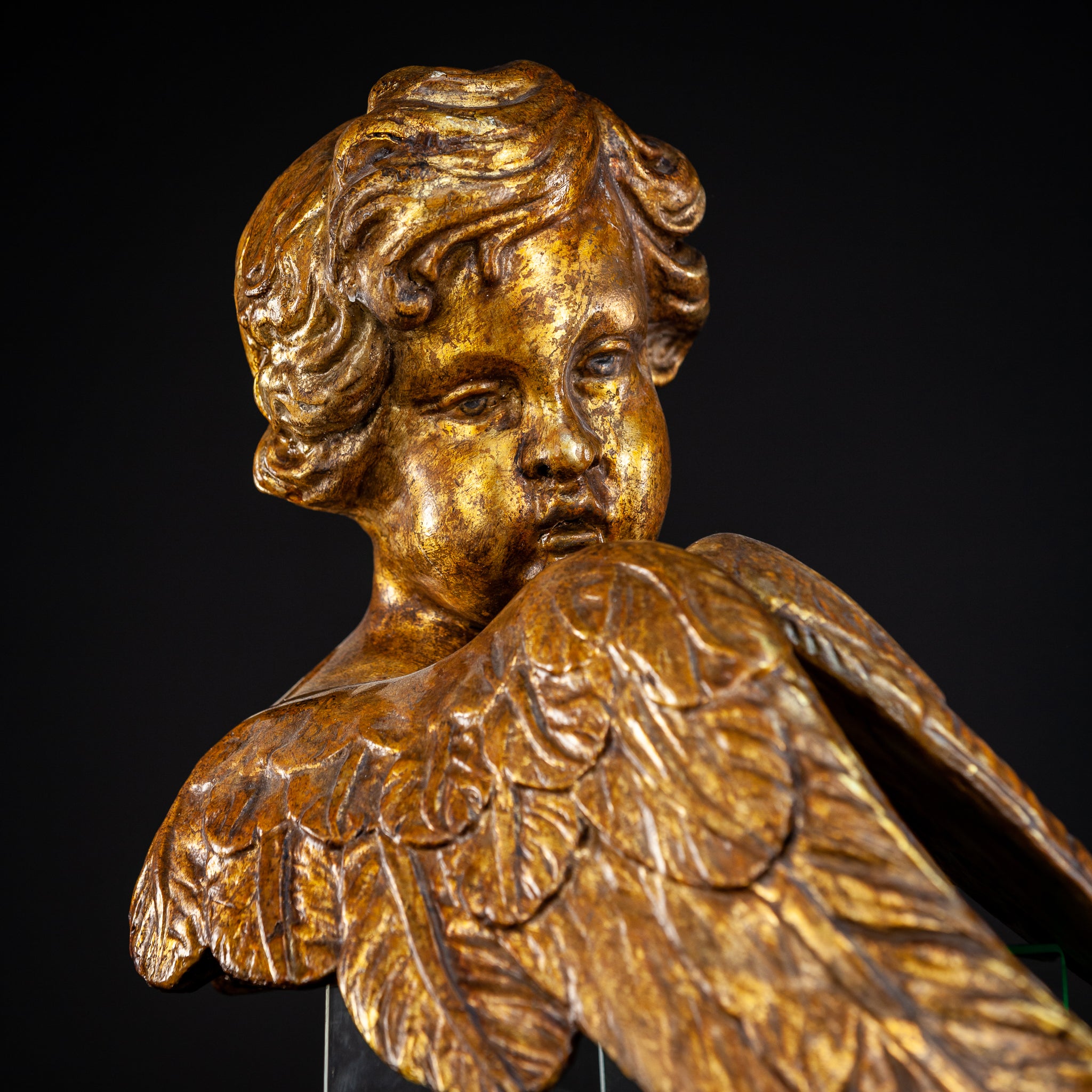 Angel Sculpture Pair | 18th Century 22.4"