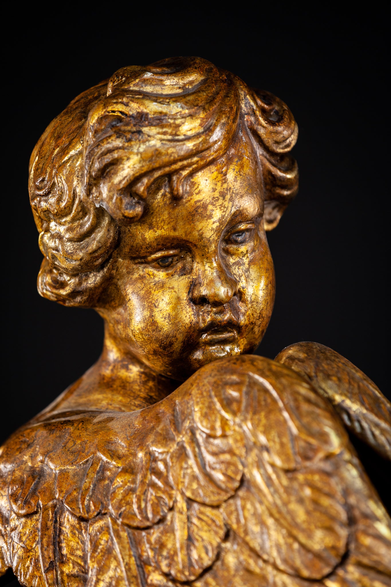 Angel Sculpture Pair | 18th Century 22.4"