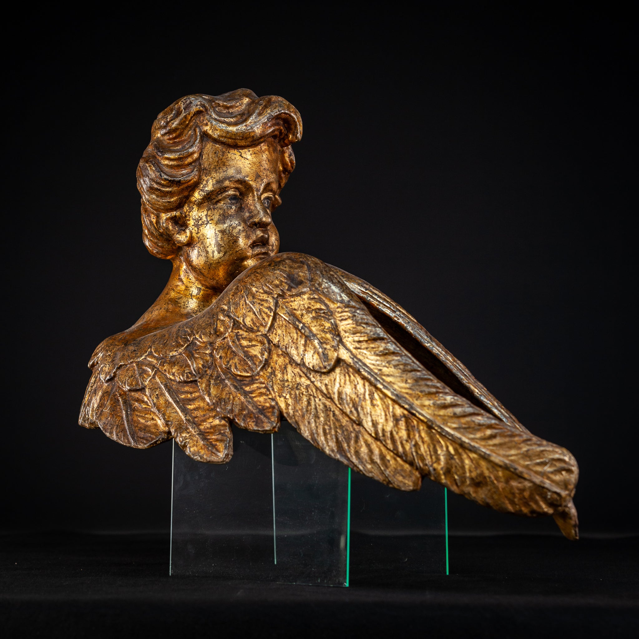 Angel Sculpture Pair | 18th Century 22.4"