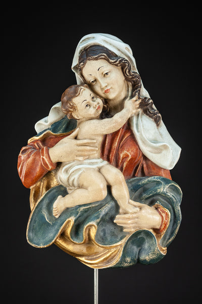 Virgin Mary w Child Jesus Wall Icon 14.6"