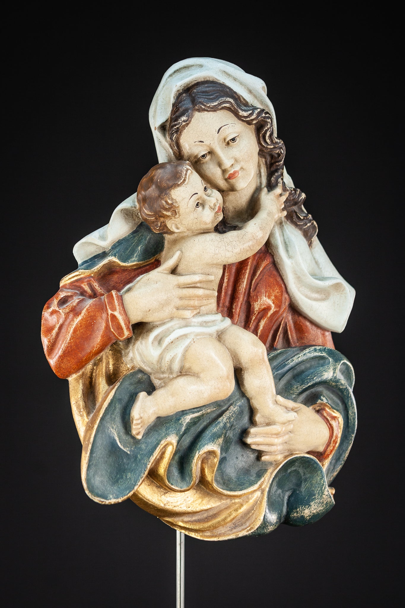 Virgin Mary w Child Jesus Wall Icon 14.6"