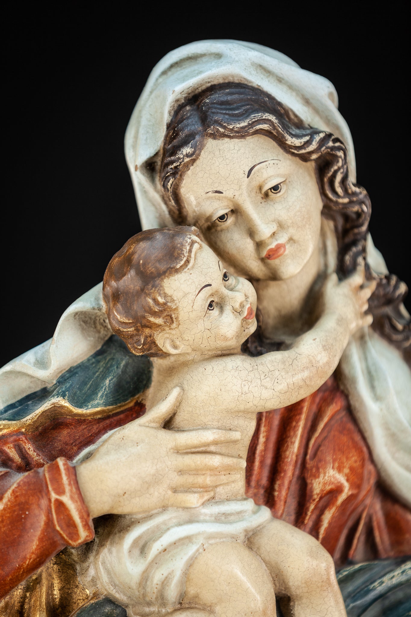 Virgin Mary w Child Jesus Wall Icon 14.6"