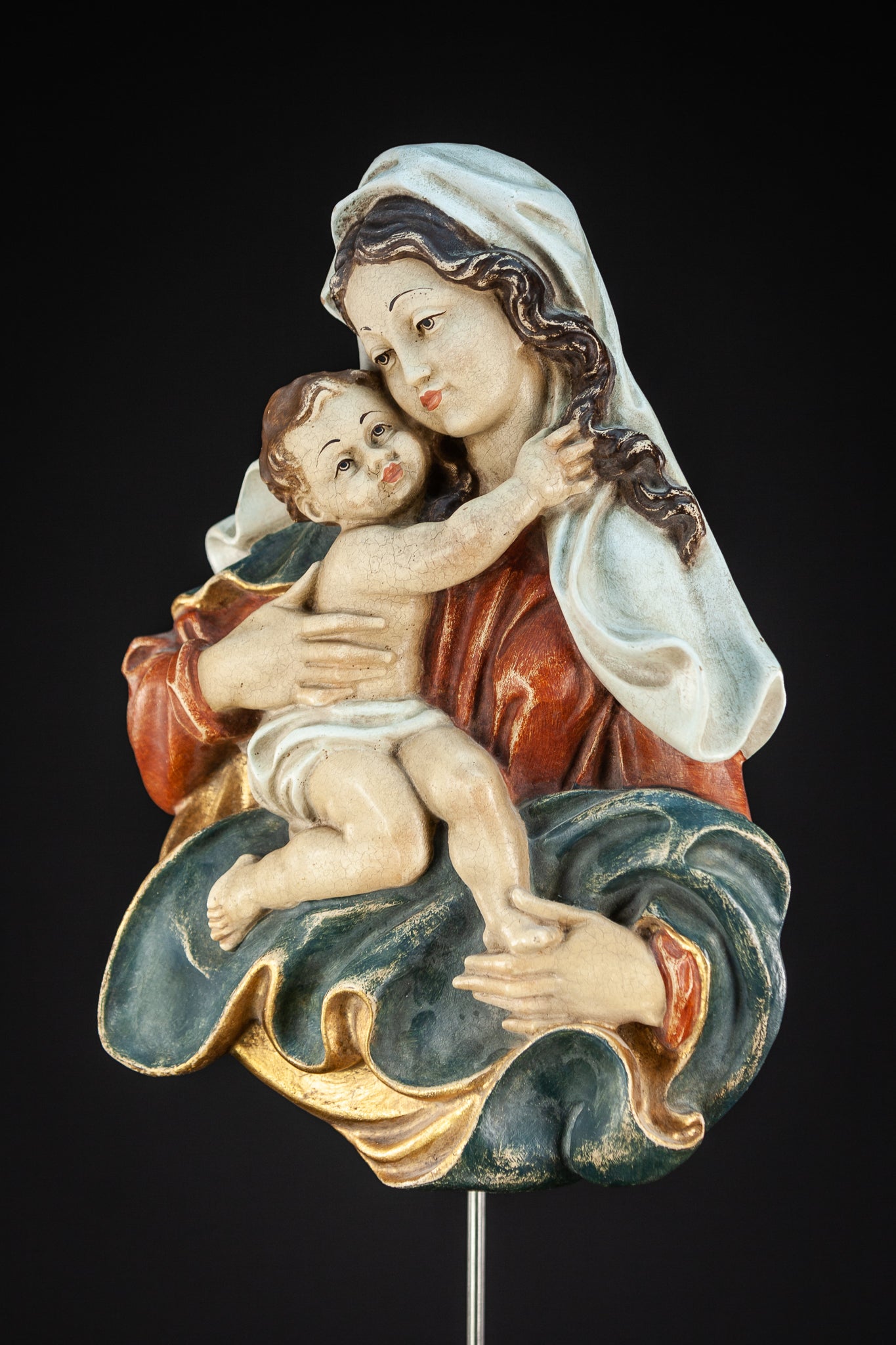Virgin Mary w Child Jesus Wall Icon 14.6"