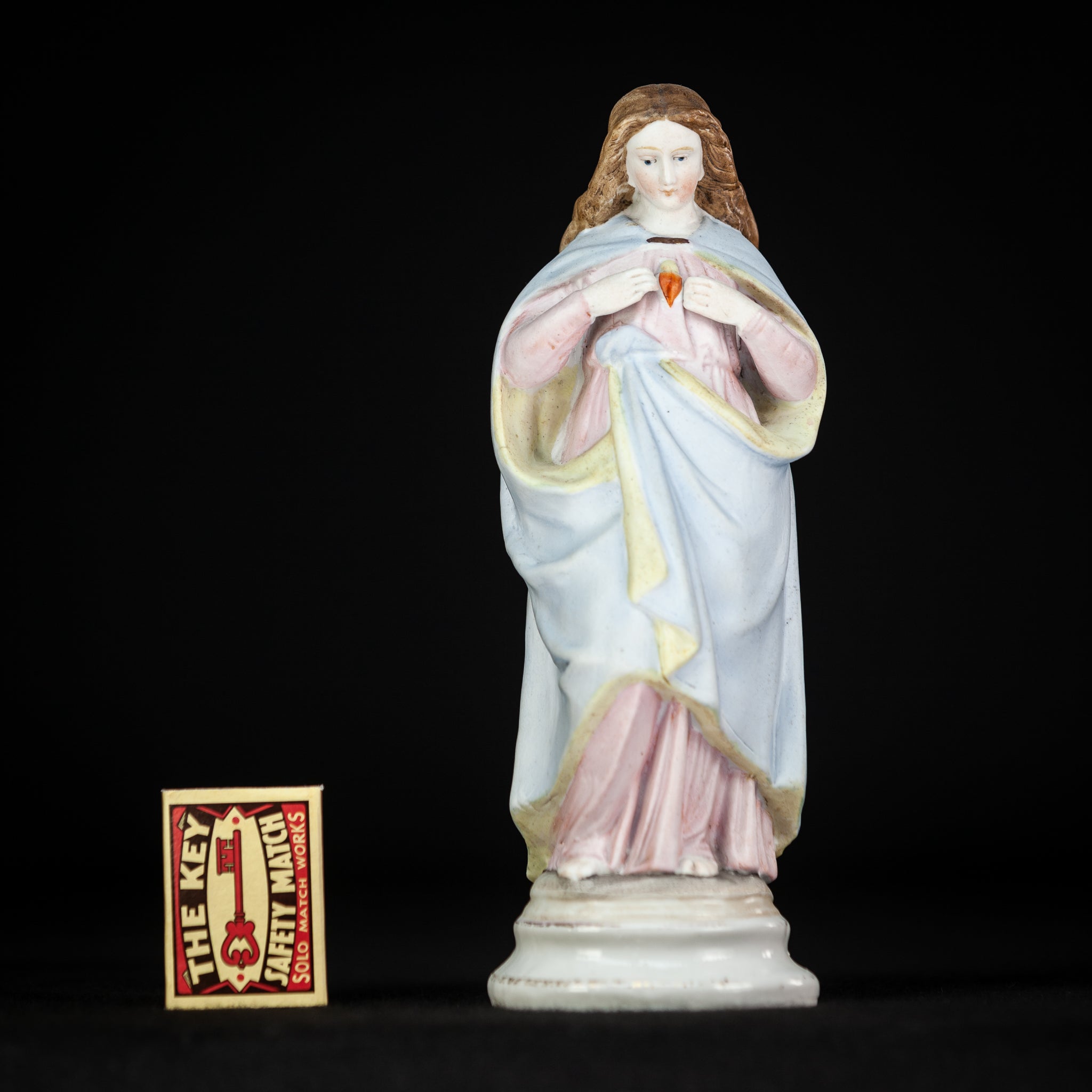 Virgin Mary Statue | Antique Porcelain Madonna | 9"