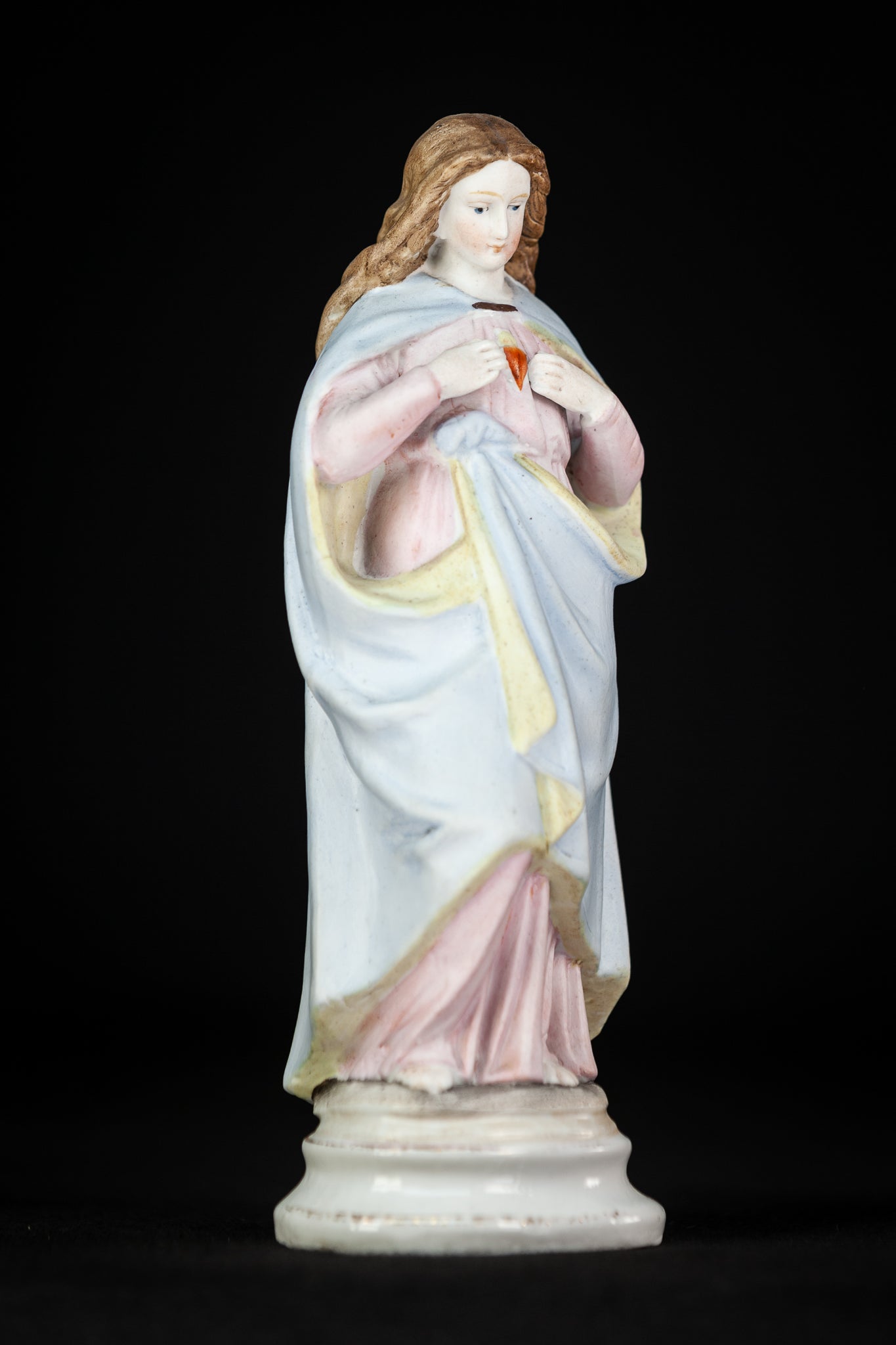 Virgin Mary Statue | Antique Porcelain Madonna | 9"