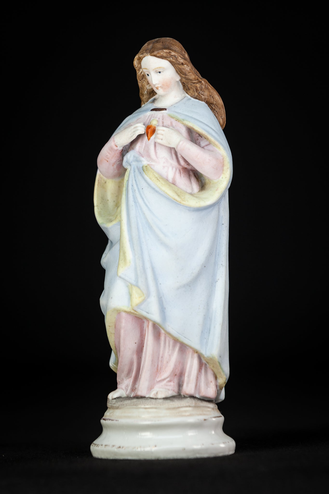 Virgin Mary Statue | Antique Porcelain Madonna | 9"