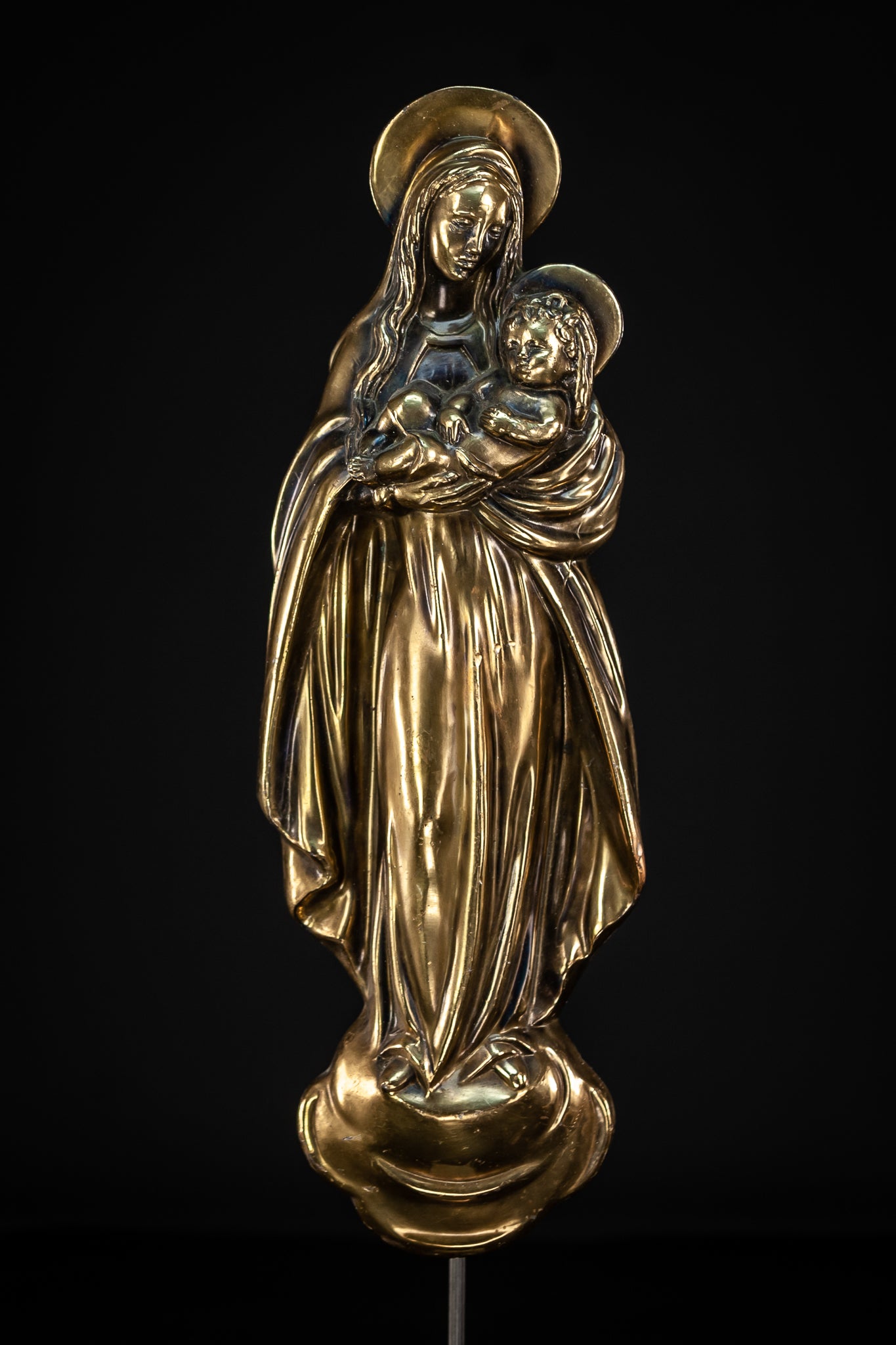 Virgin Mary Child Jesus Bronze Sculpture | 16.5”/ 42 cm 
