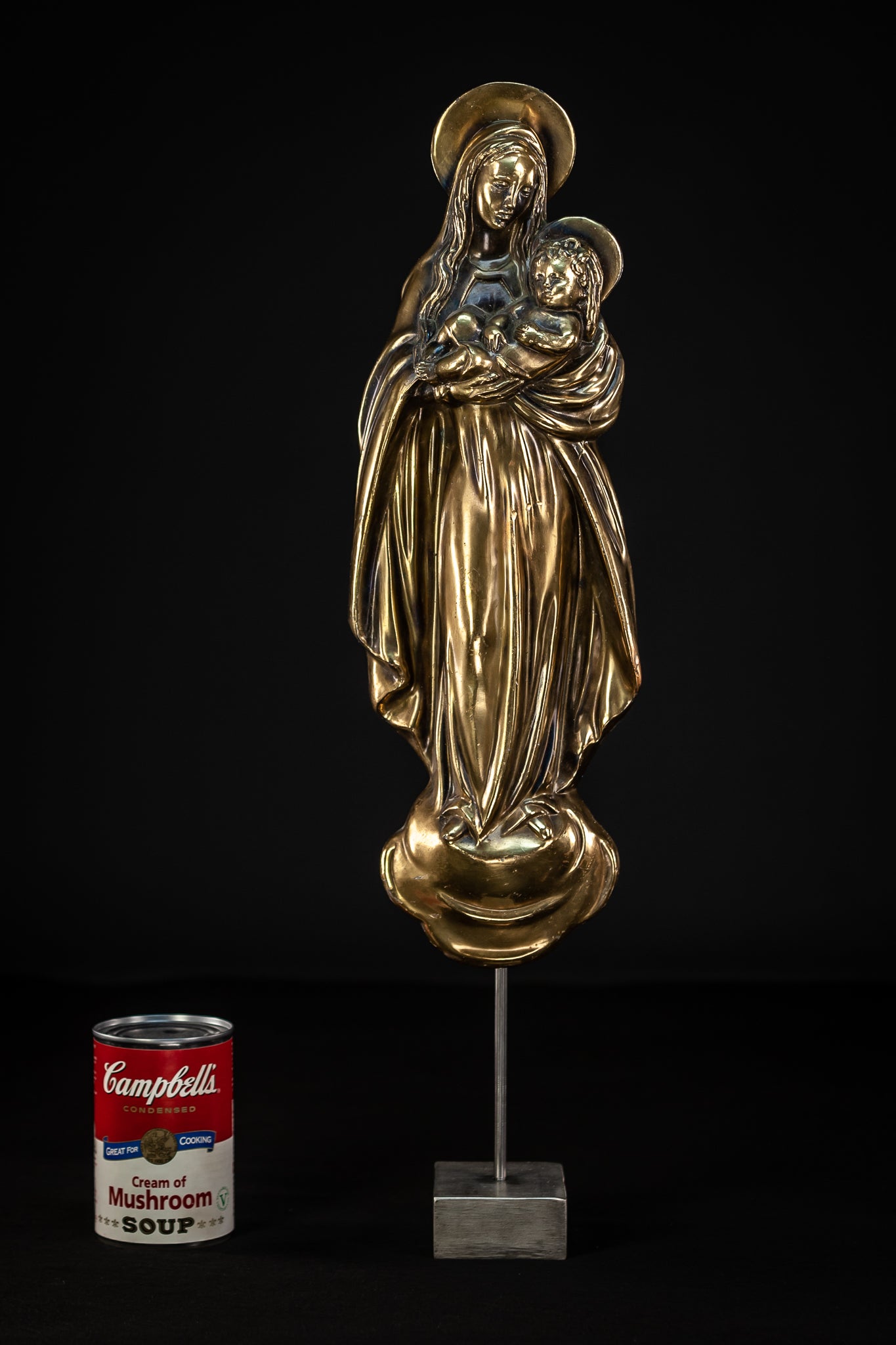 Virgin Mary Child Jesus Bronze Sculpture | 16.5”/ 42 cm