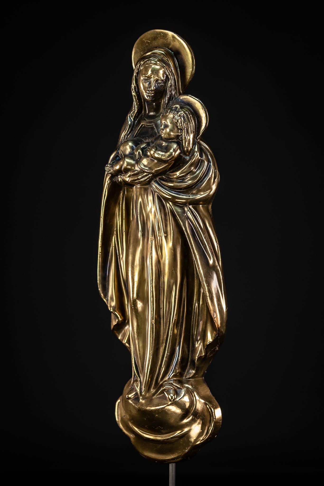 Virgin Mary Child Jesus Bronze Sculpture | 16.5”/ 42 cm