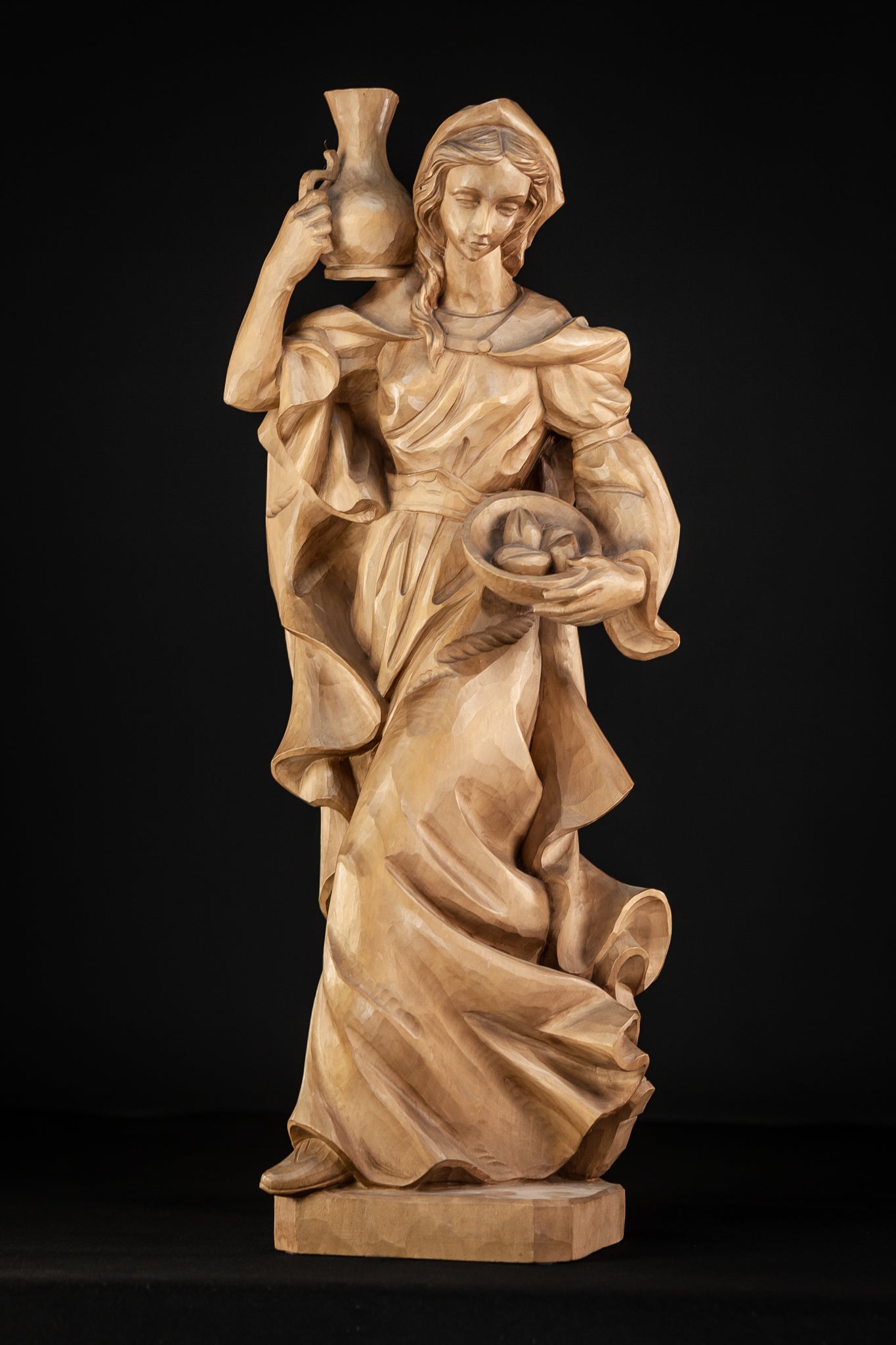 St Elizabeth of Hungary Wood Sculpture 24.4”