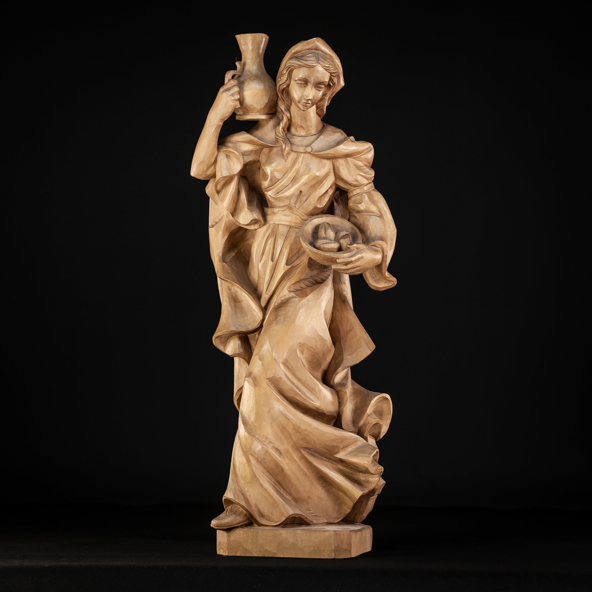 St Elizabeth of Hungary Wood Sculpture 24.4”