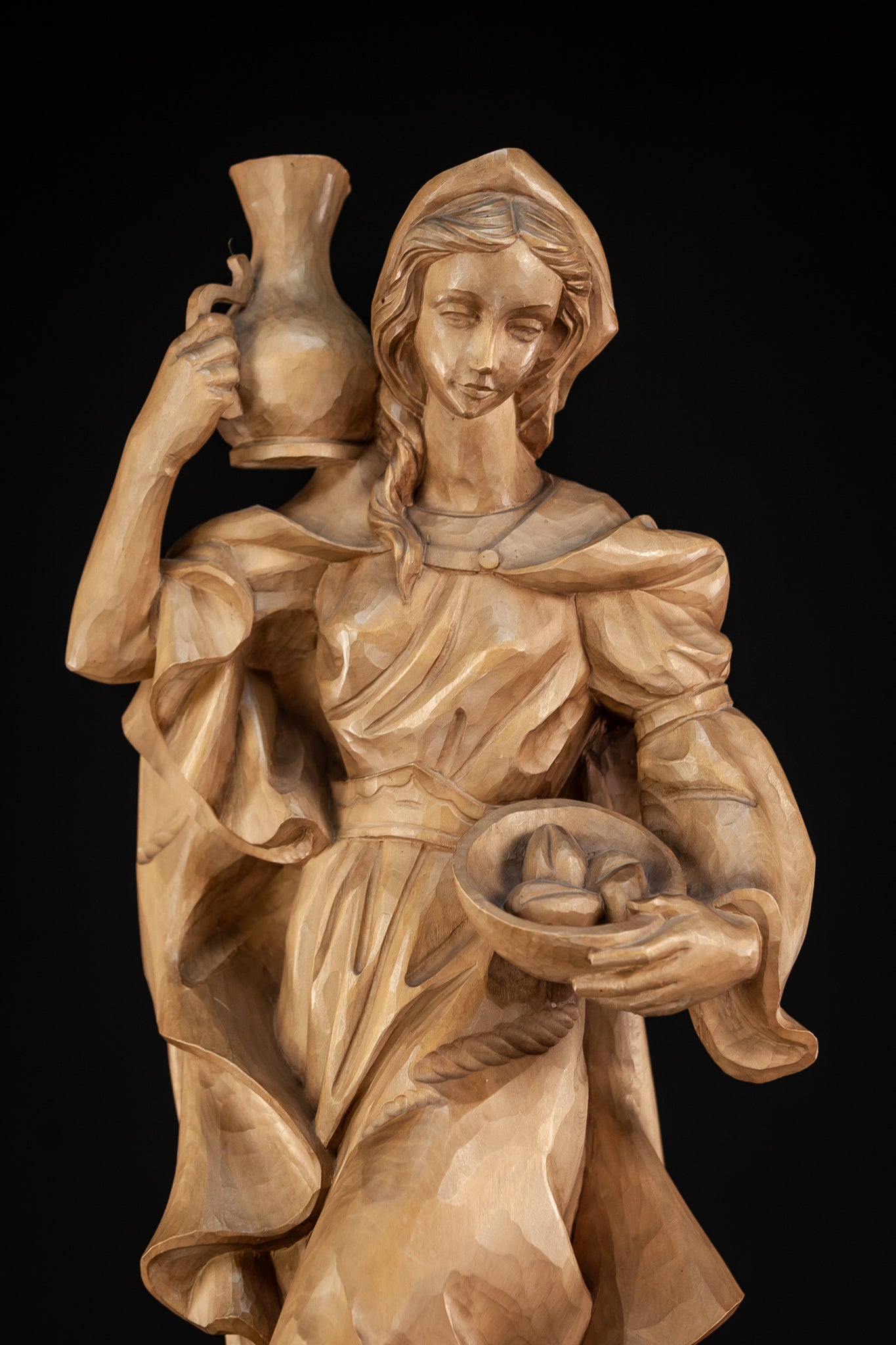 St Elizabeth of Hungary Wood Sculpture 24.4”