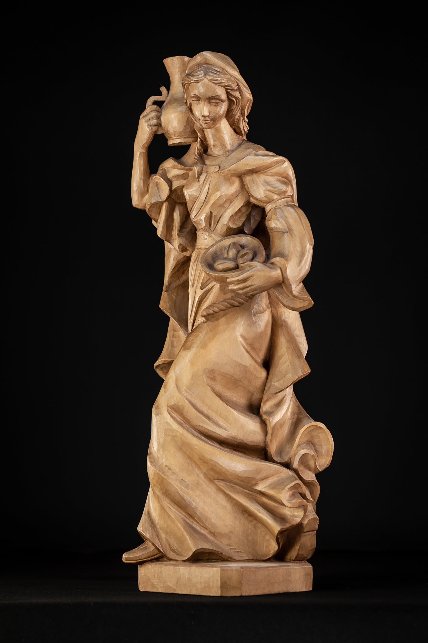 St Elizabeth of Hungary Wood Sculpture 24.4”