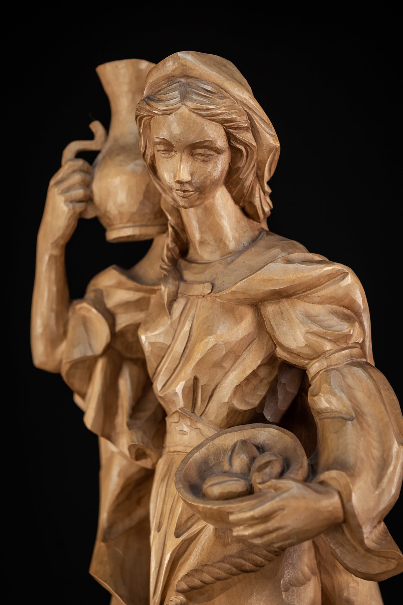 St Elizabeth of Hungary Wood Sculpture 24.4”