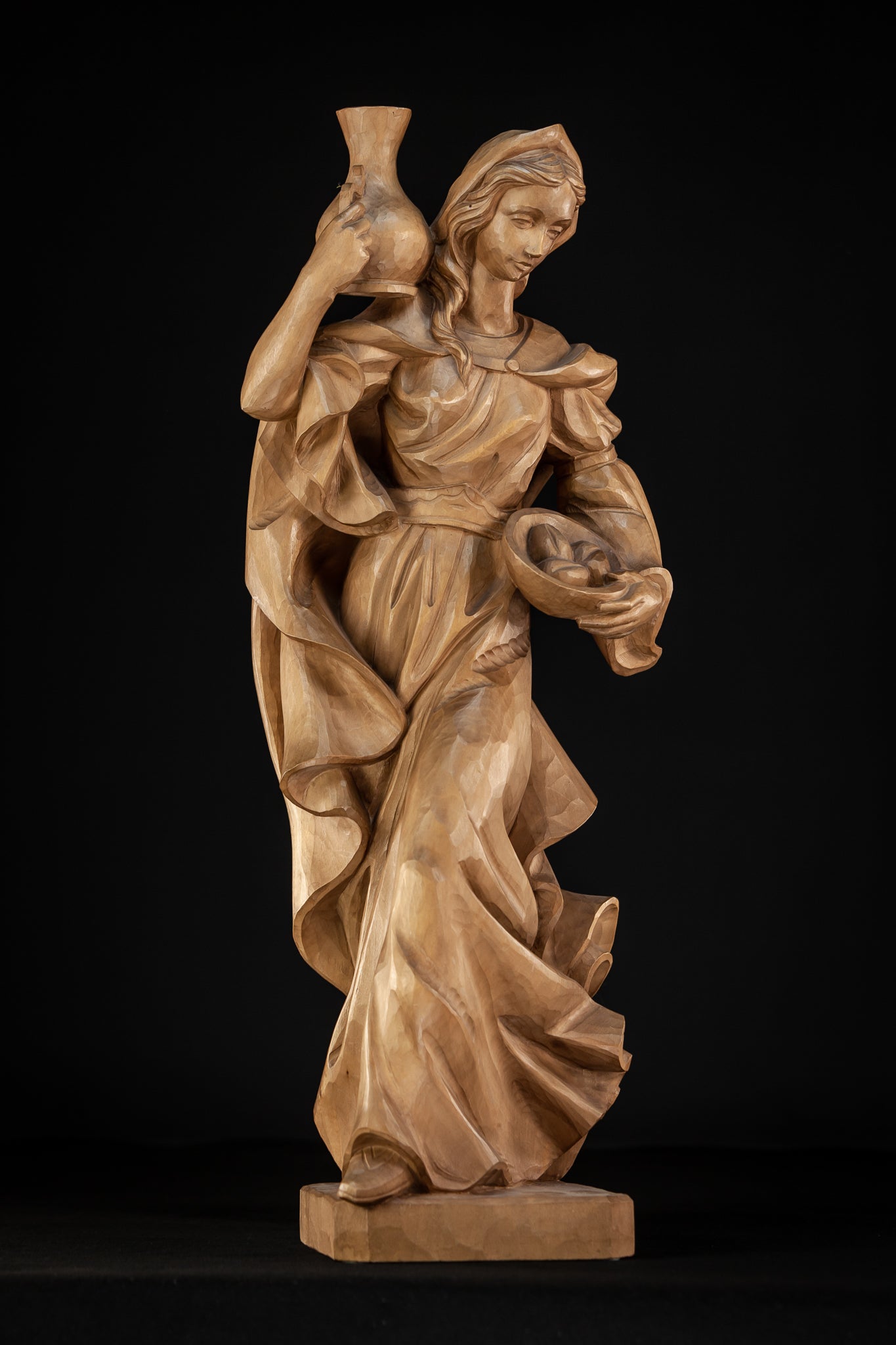 St Elizabeth of Hungary Wood Sculpture 24.4”