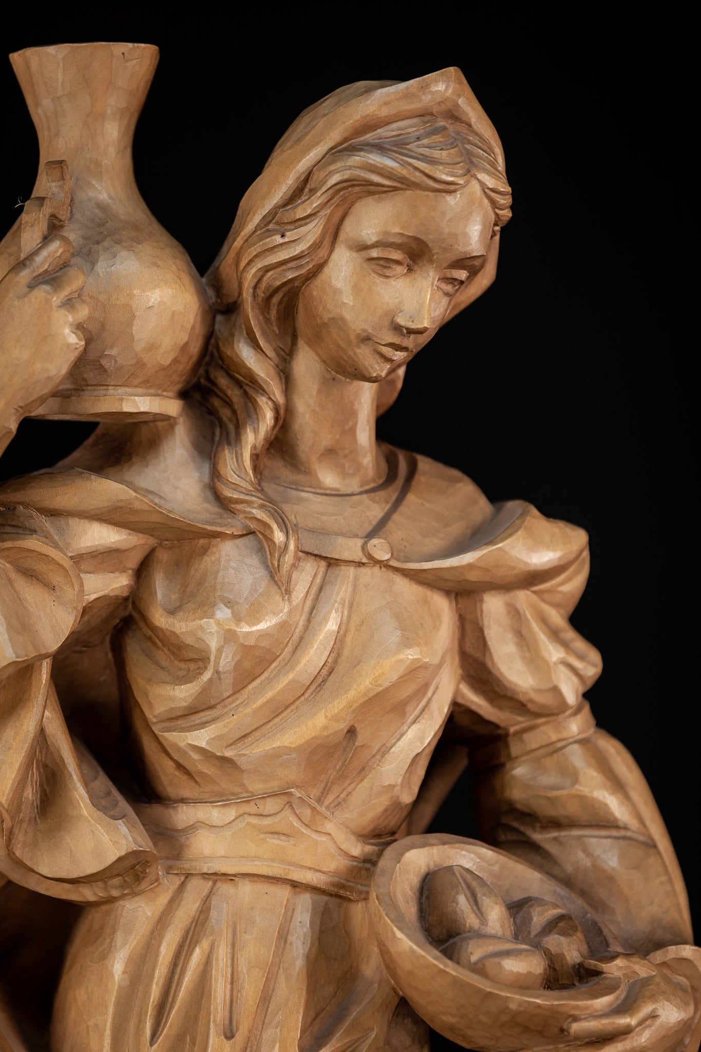 St Elizabeth of Hungary Wood Sculpture 24.4”