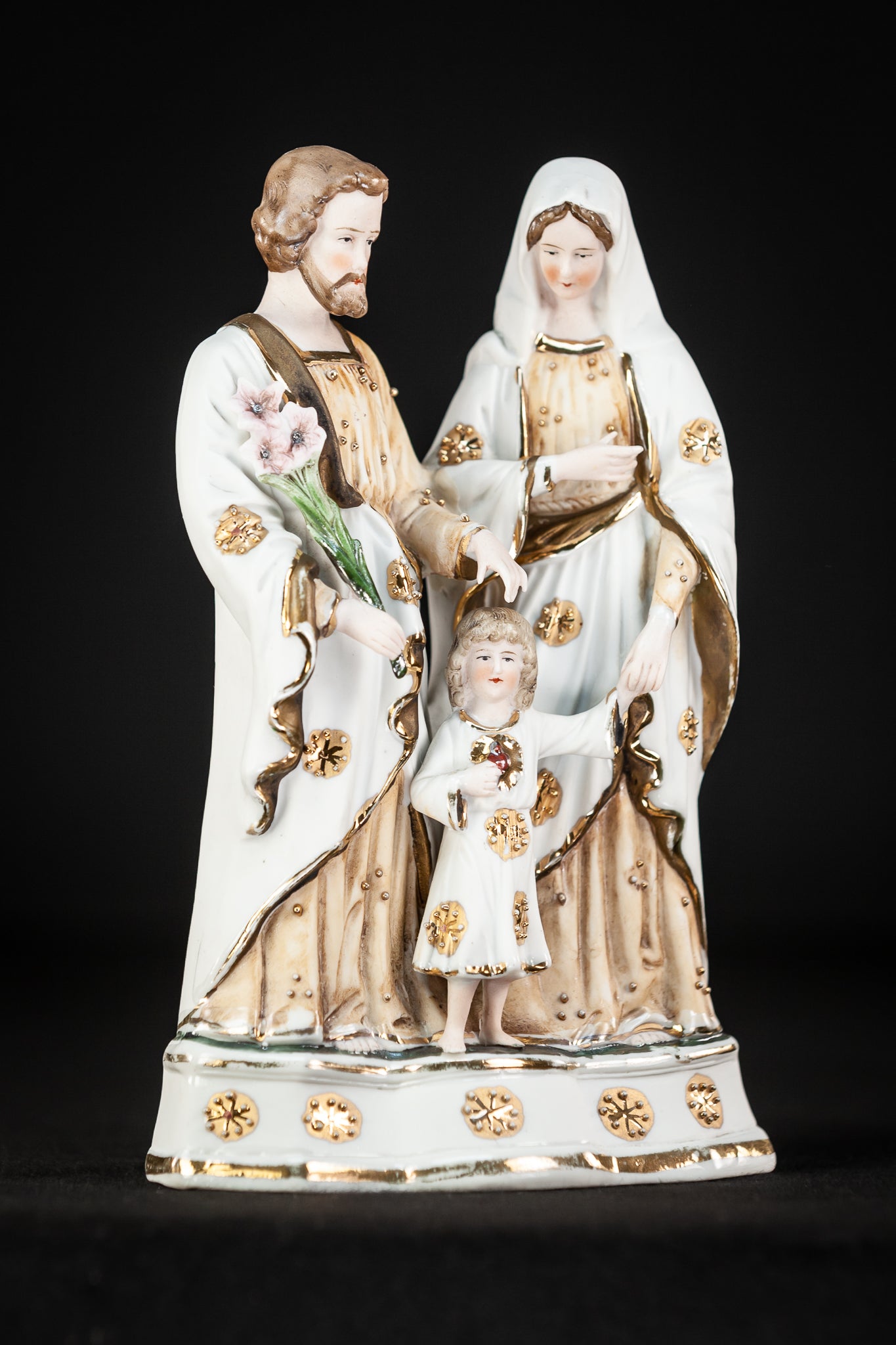 Holy Family Statue Bisque Porcelain 8.3"
