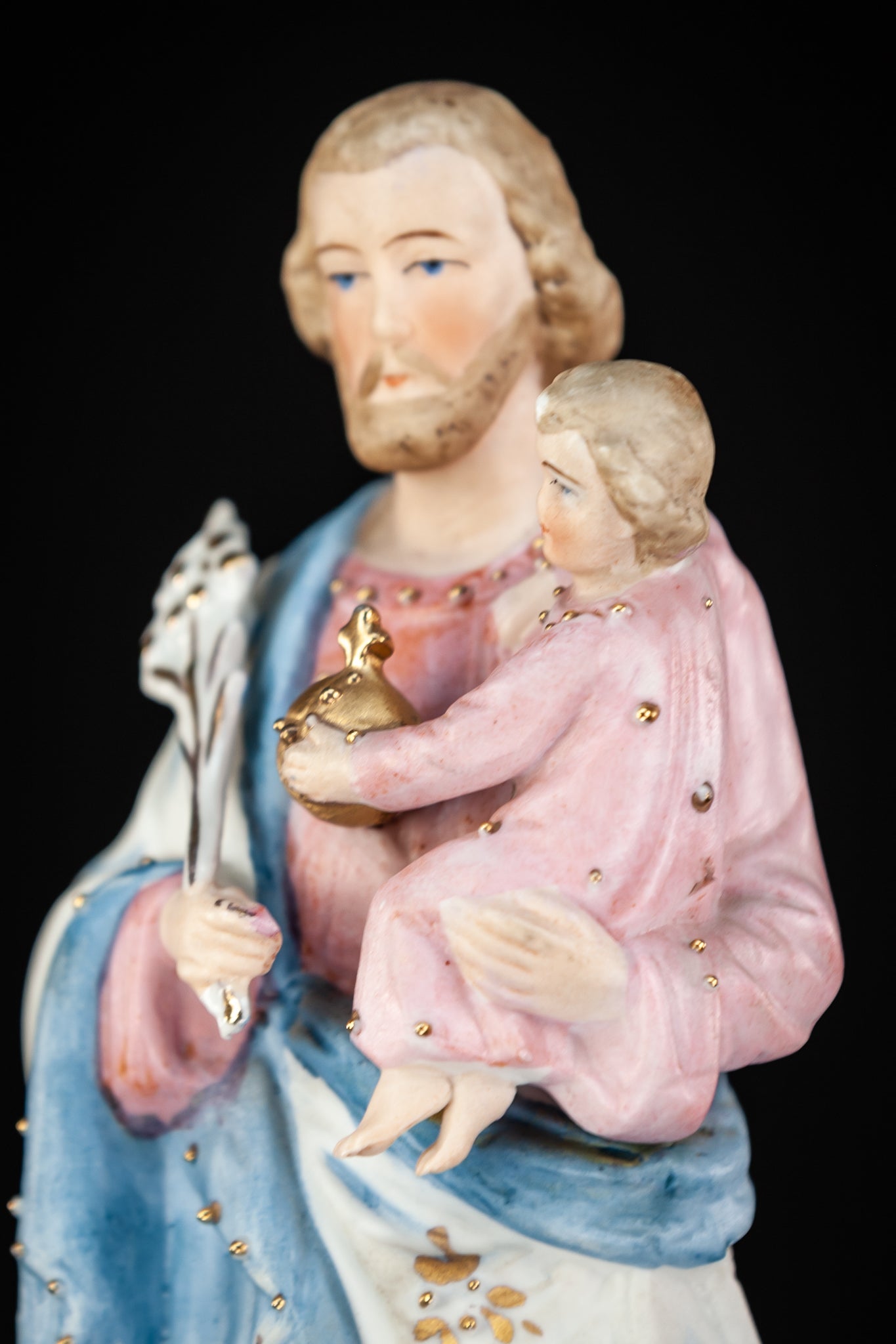 St Joseph with Child Jesus Porcelain Statue | 6.9"