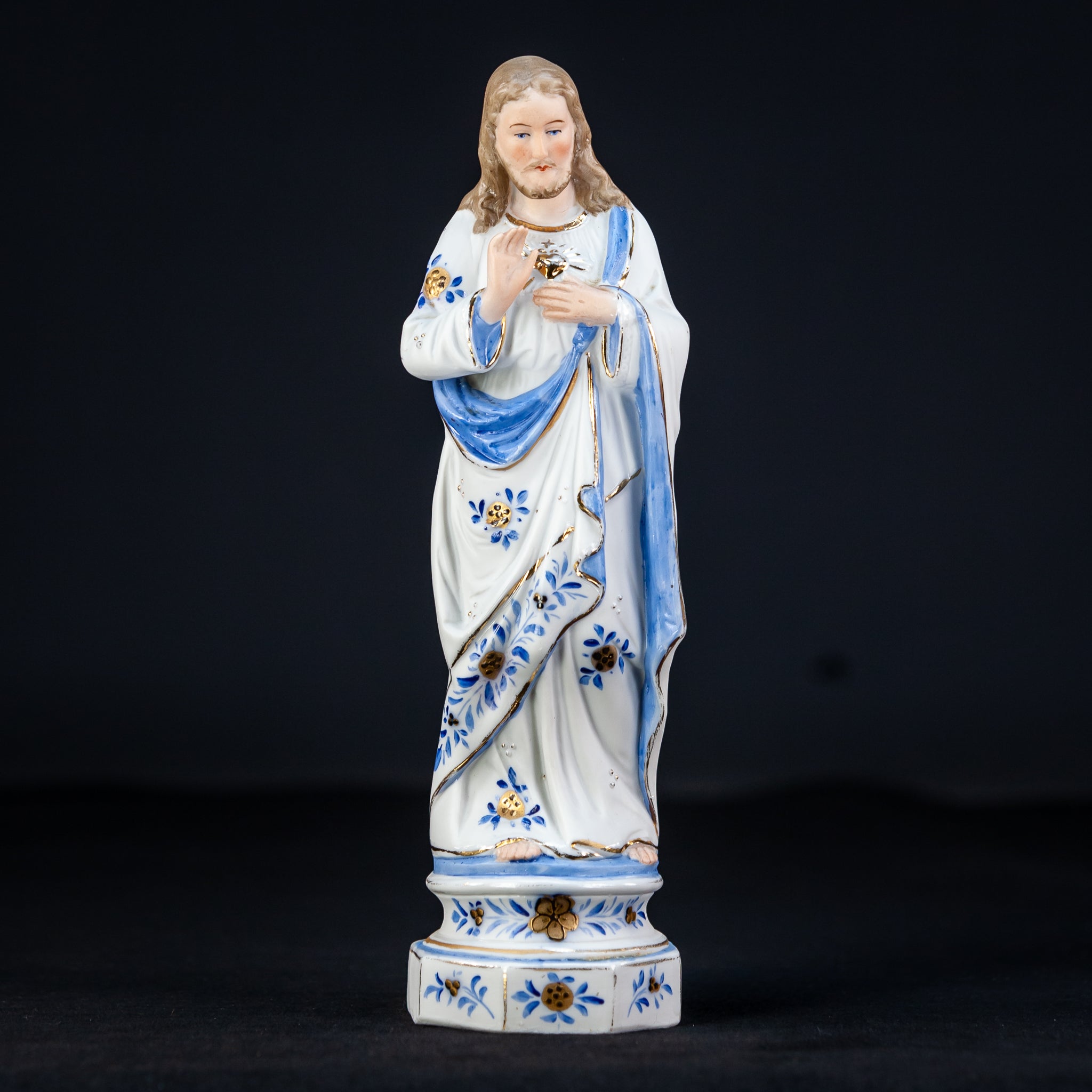 Jesus Sacred Heart Porcelain Statue 10.4"