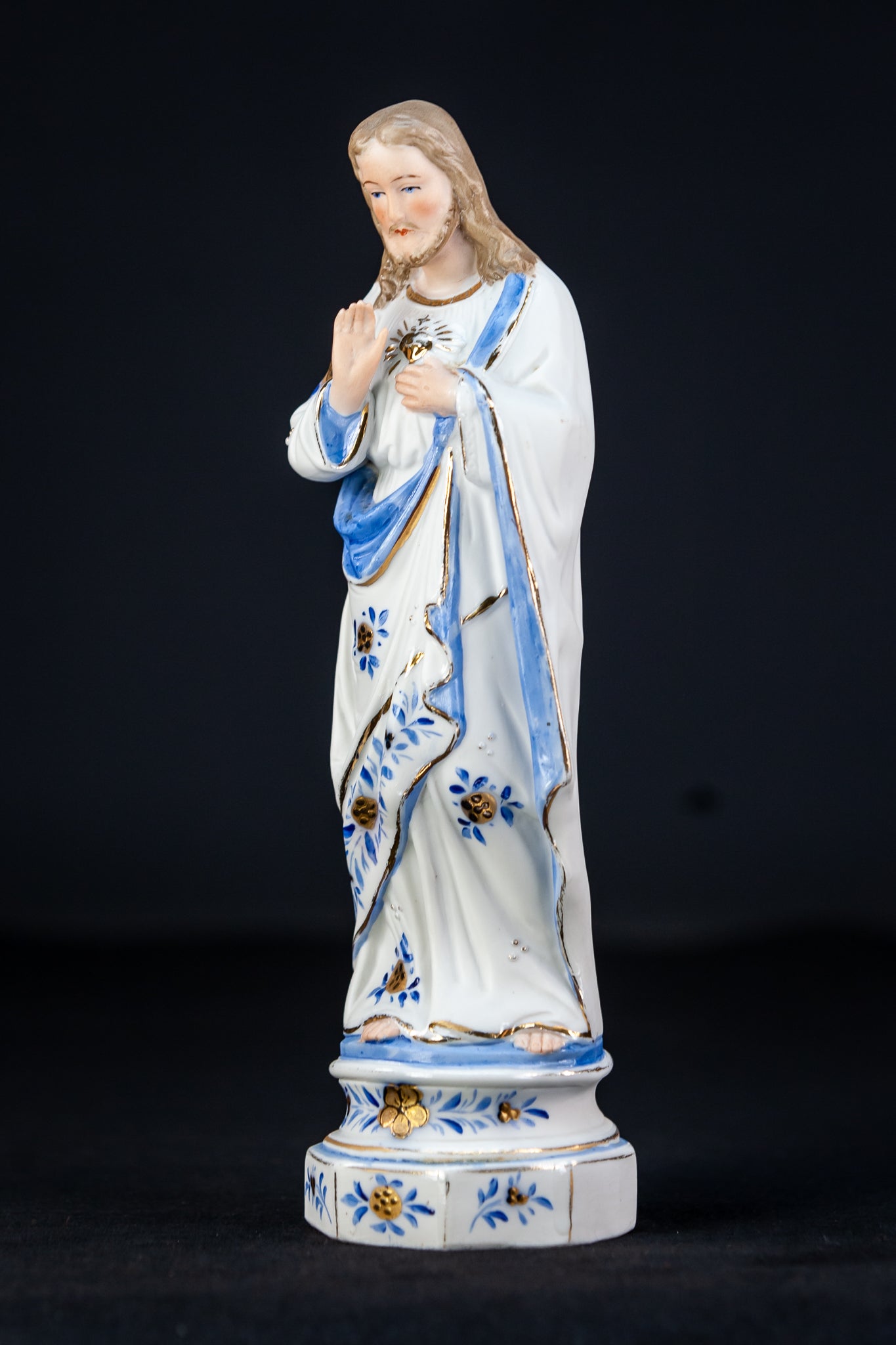 Jesus Sacred Heart Porcelain Statue 10.4"