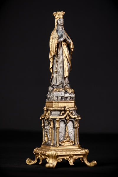 Virgin Mary Statue | Antique Metal 13"