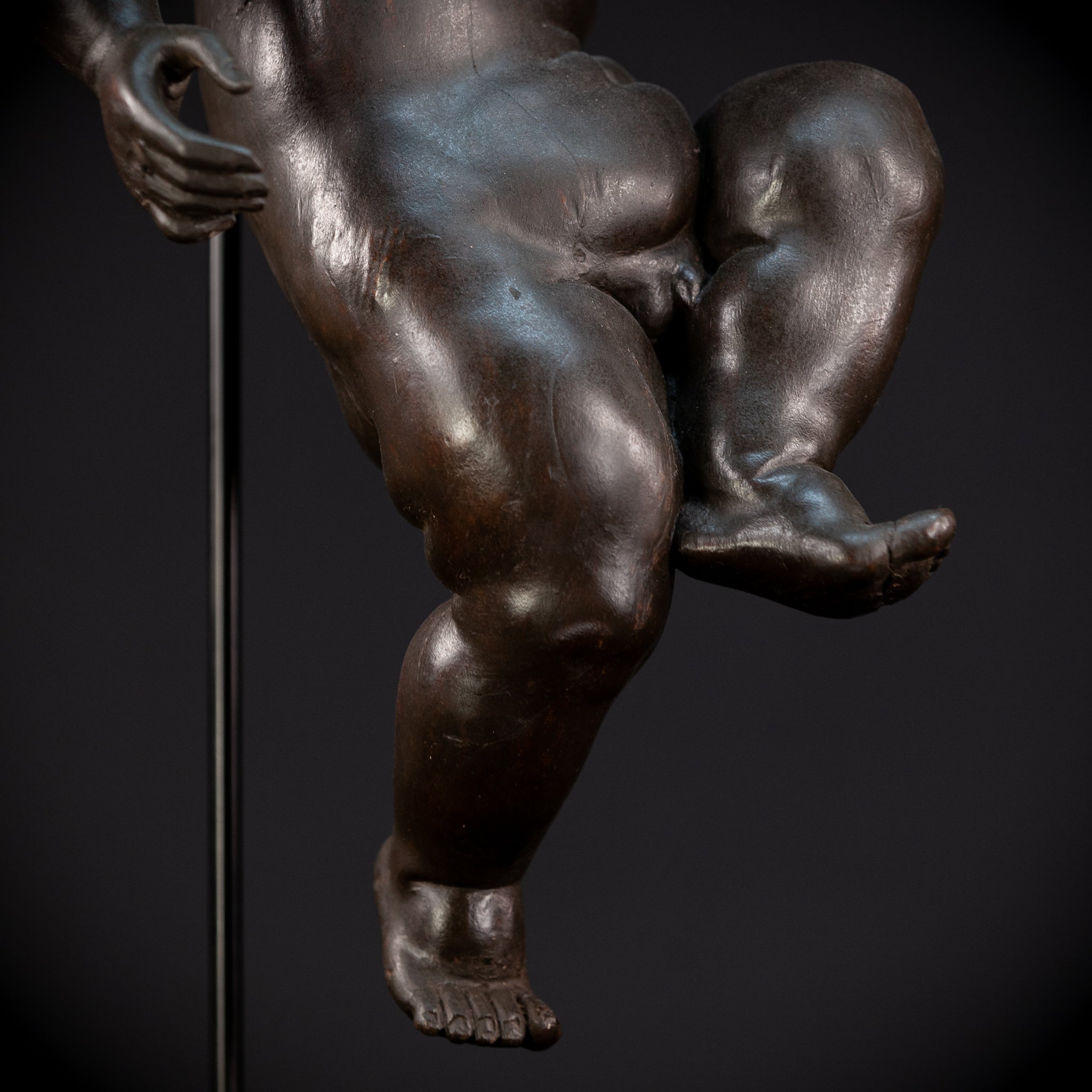 Putto Antique Wooden Sculpture | 18.5" / 47 cm