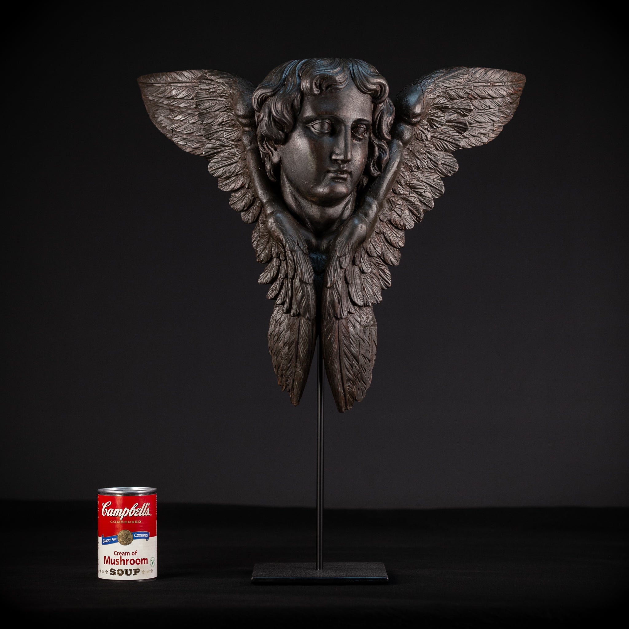 Angel Sculpture A | 1700s Wooden 18.1"