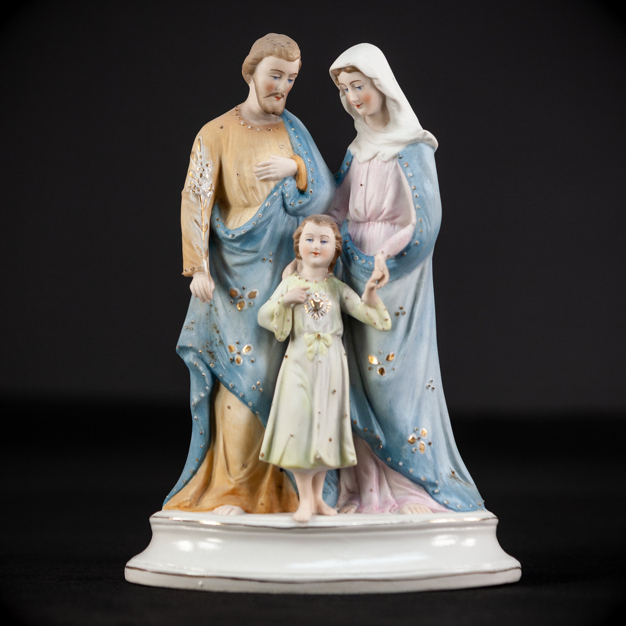 Holy Family Bisque Porcelain Statue 8.9" / 22.5 cm