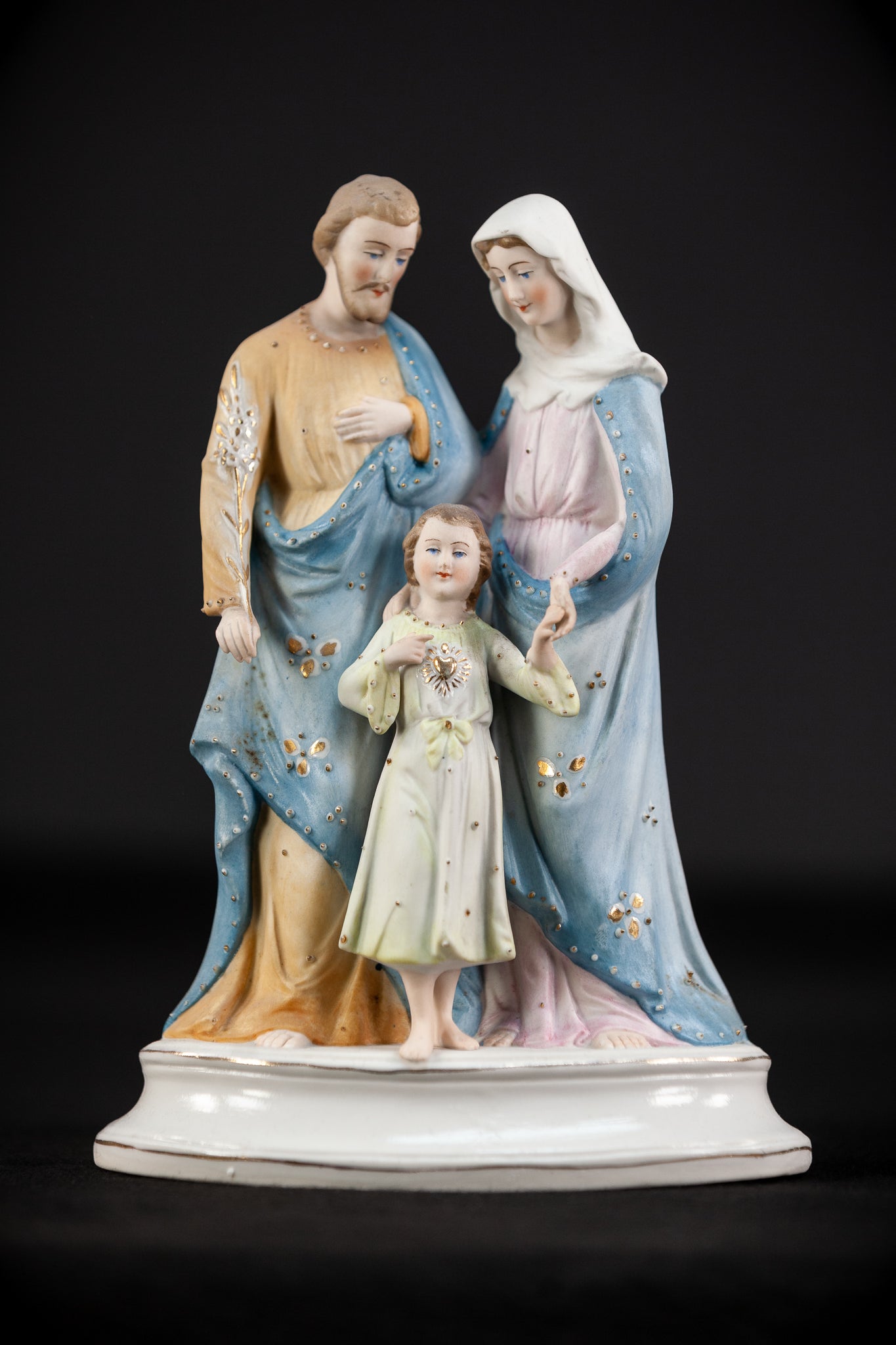  Holy Family Statue Bisque Porcelain 8.9"