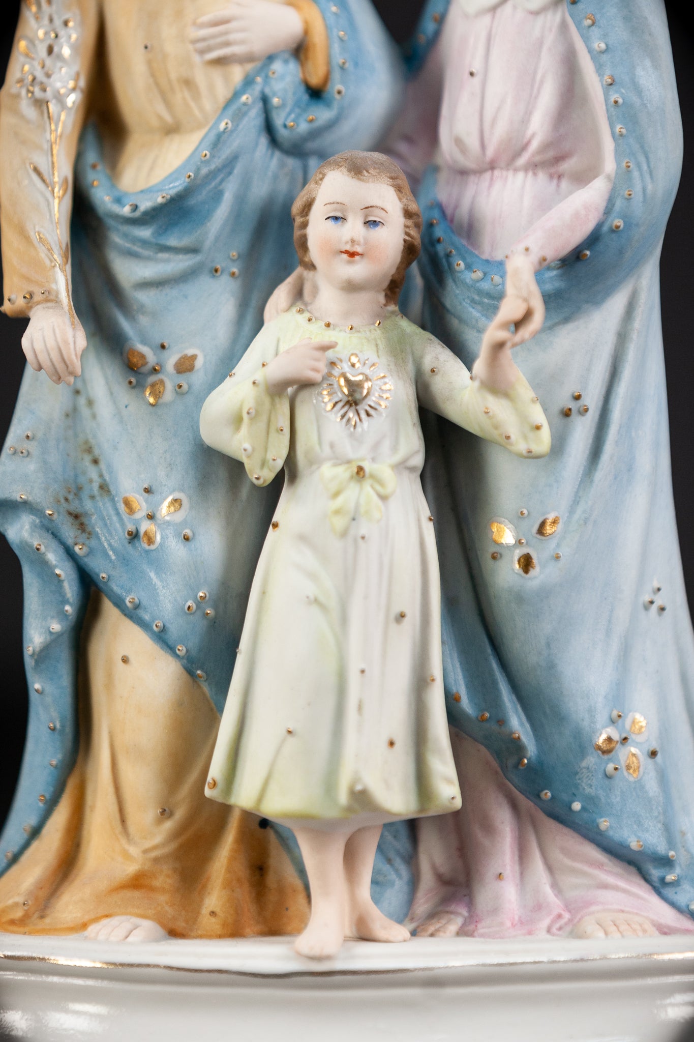 Holy Family Bisque Porcelain Statue 8.9" / 22.5 cm