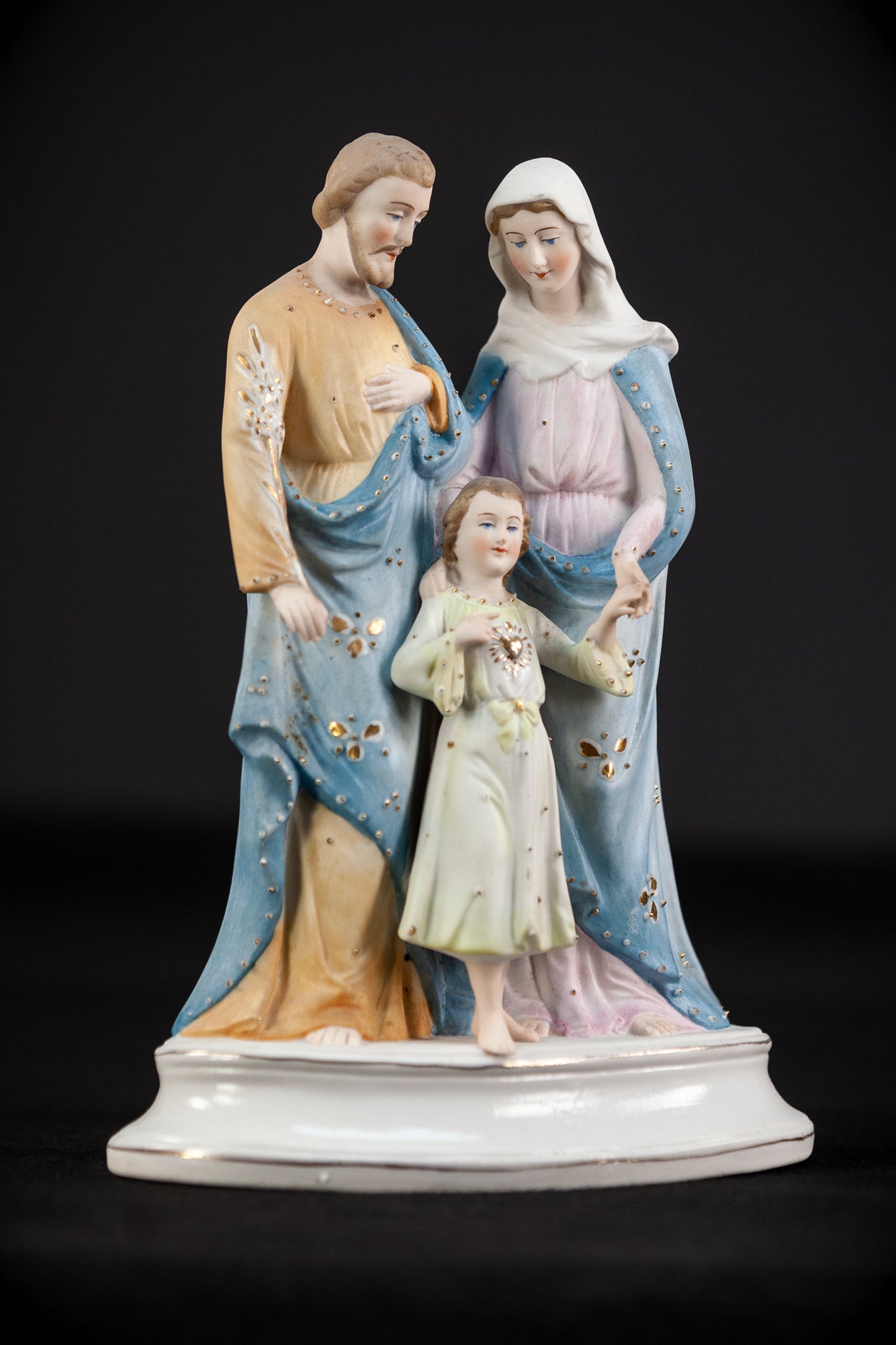 Holy Family Bisque Porcelain Statue 8.9" / 22.5 cm