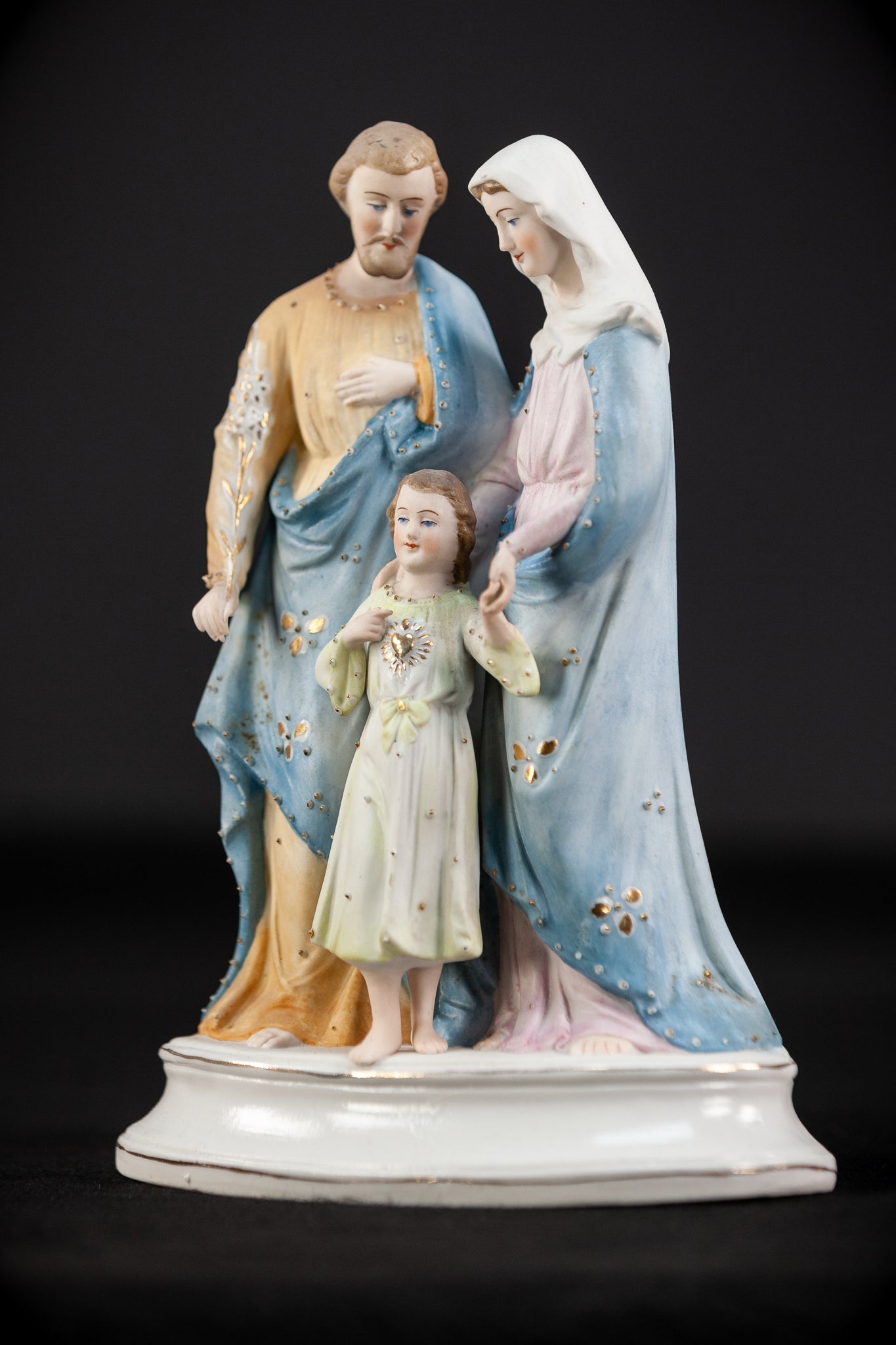 Holy Family Bisque Porcelain Statue 8.9" / 22.5 cm