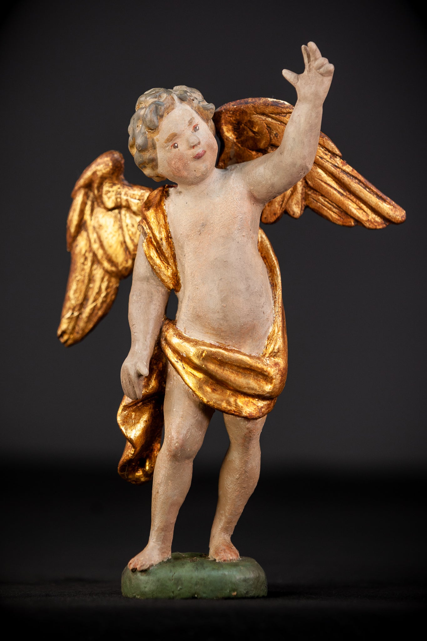 Angel Sculpture Pair |  Wood Statue | 10.2"