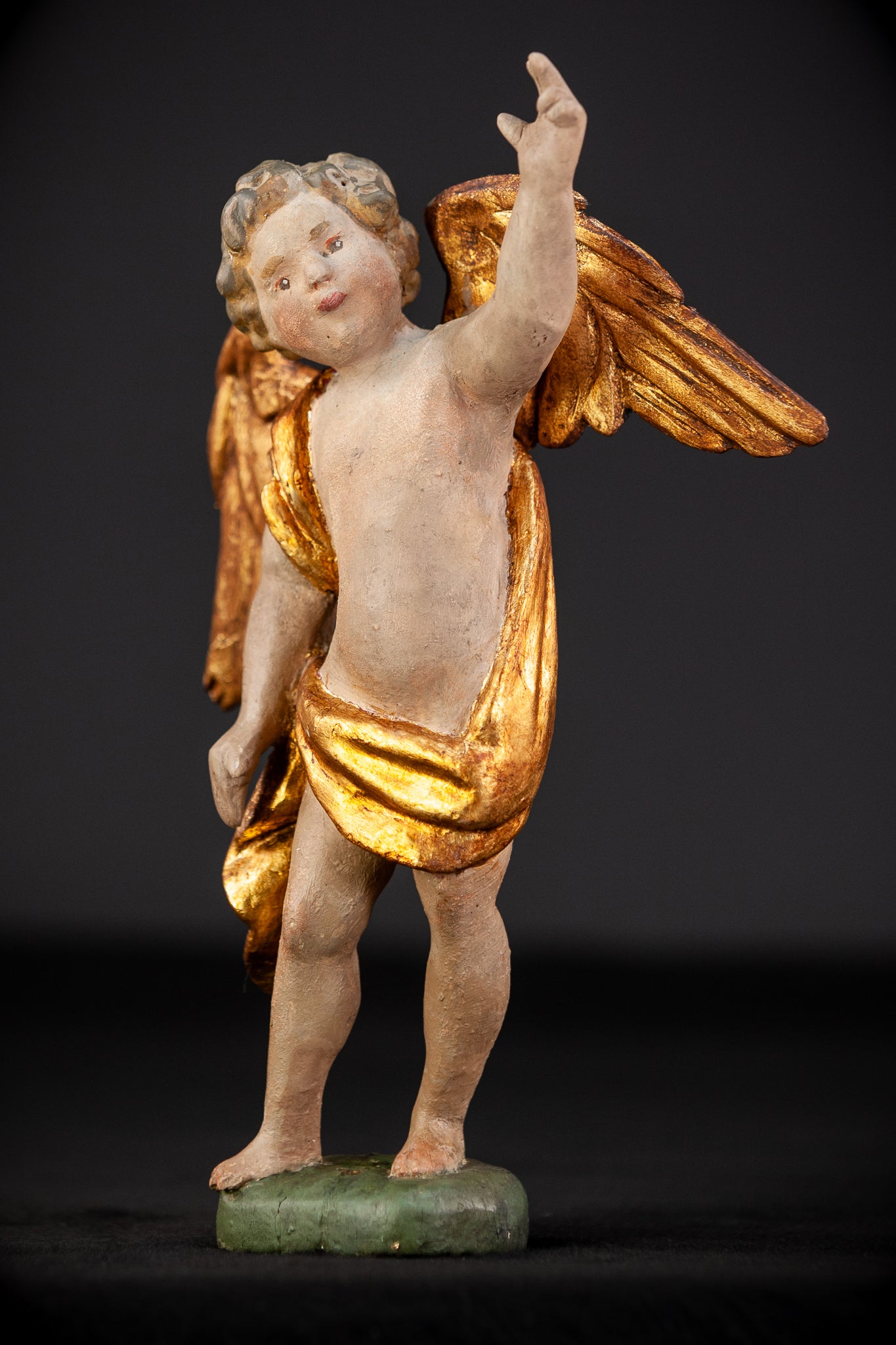 Angel Sculpture Pair |  Wood Statue | 10.2"