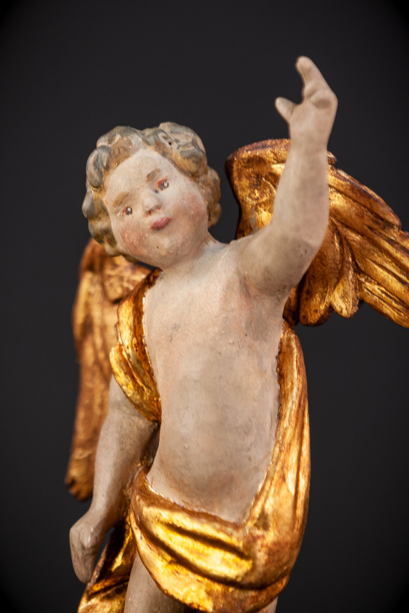 Angel Sculpture Pair |  Wood Statue | 10.2"