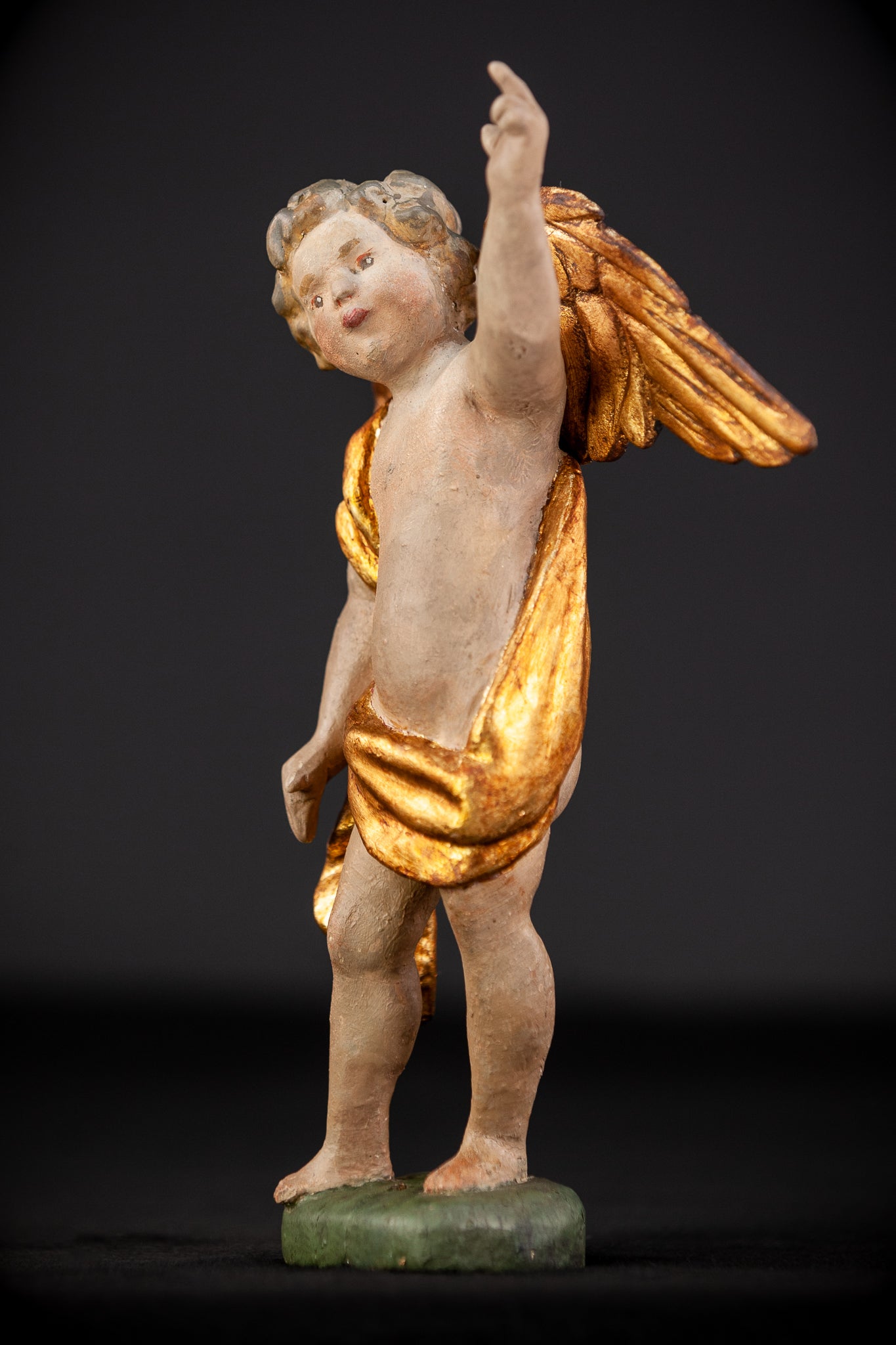 Angel Sculpture Pair |  Wood Statue | 10.2"