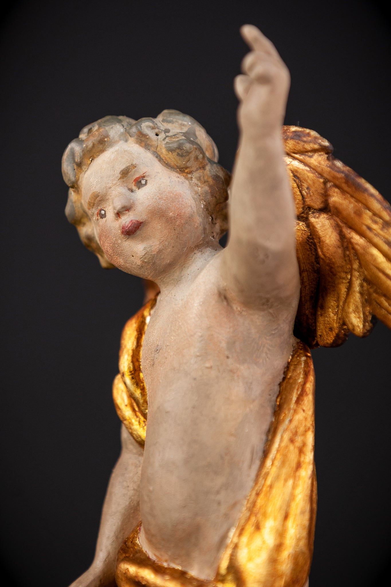 Angel Sculpture Pair |  Wood Statue | 10.2"