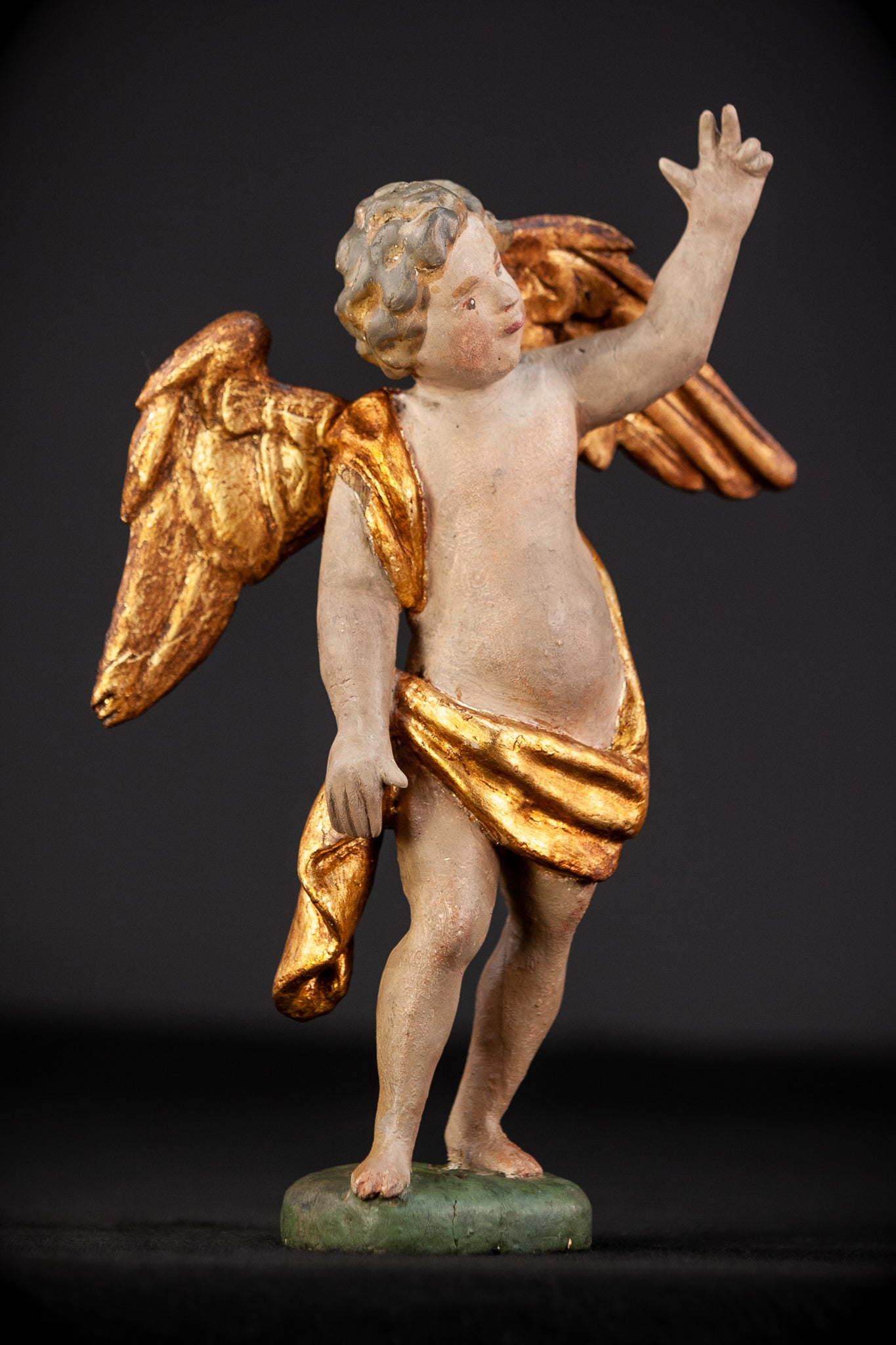 Angel Sculpture Pair |  Wood Statue | 10.2"