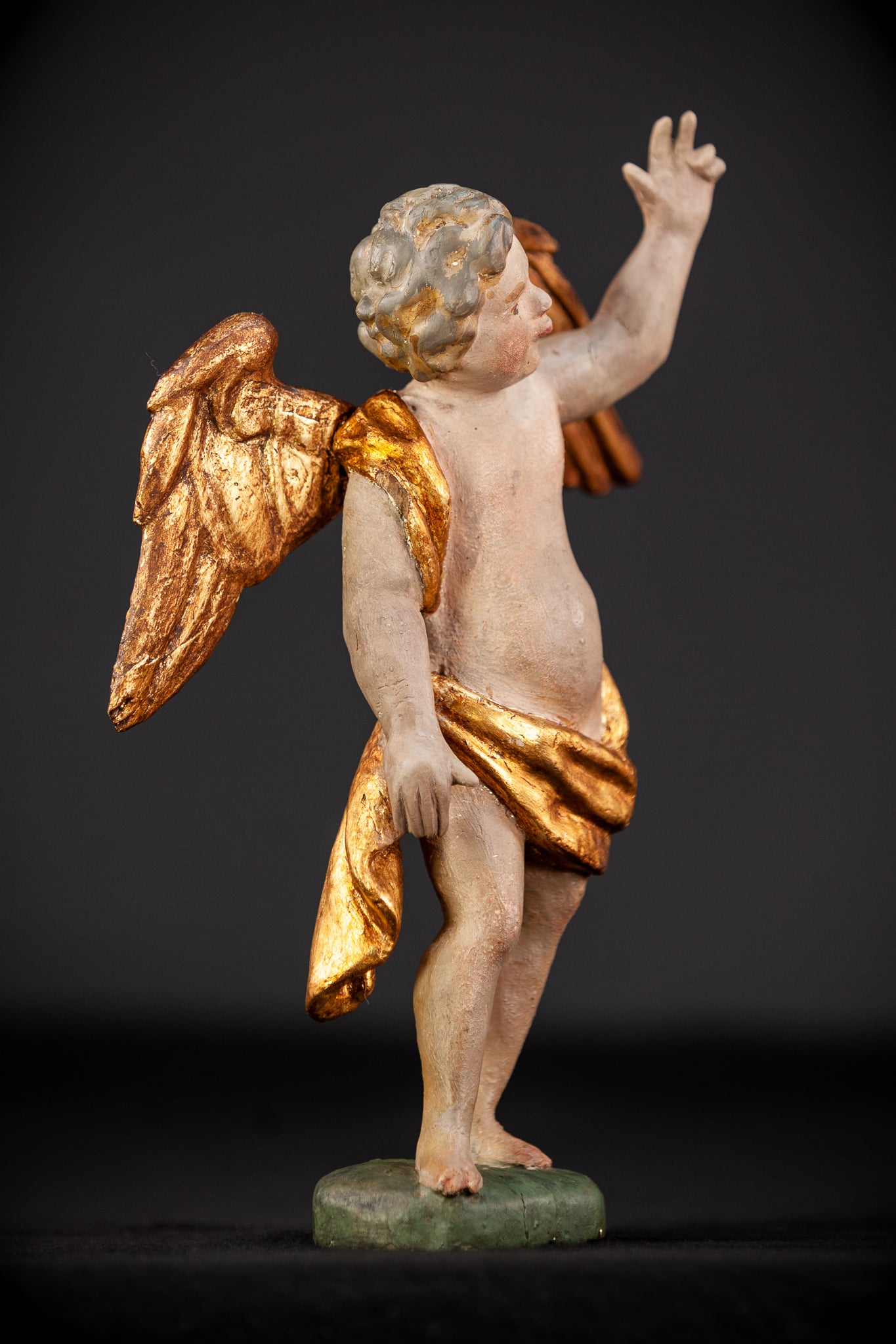 Angel Sculpture Pair |  Wood Statue | 10.2"