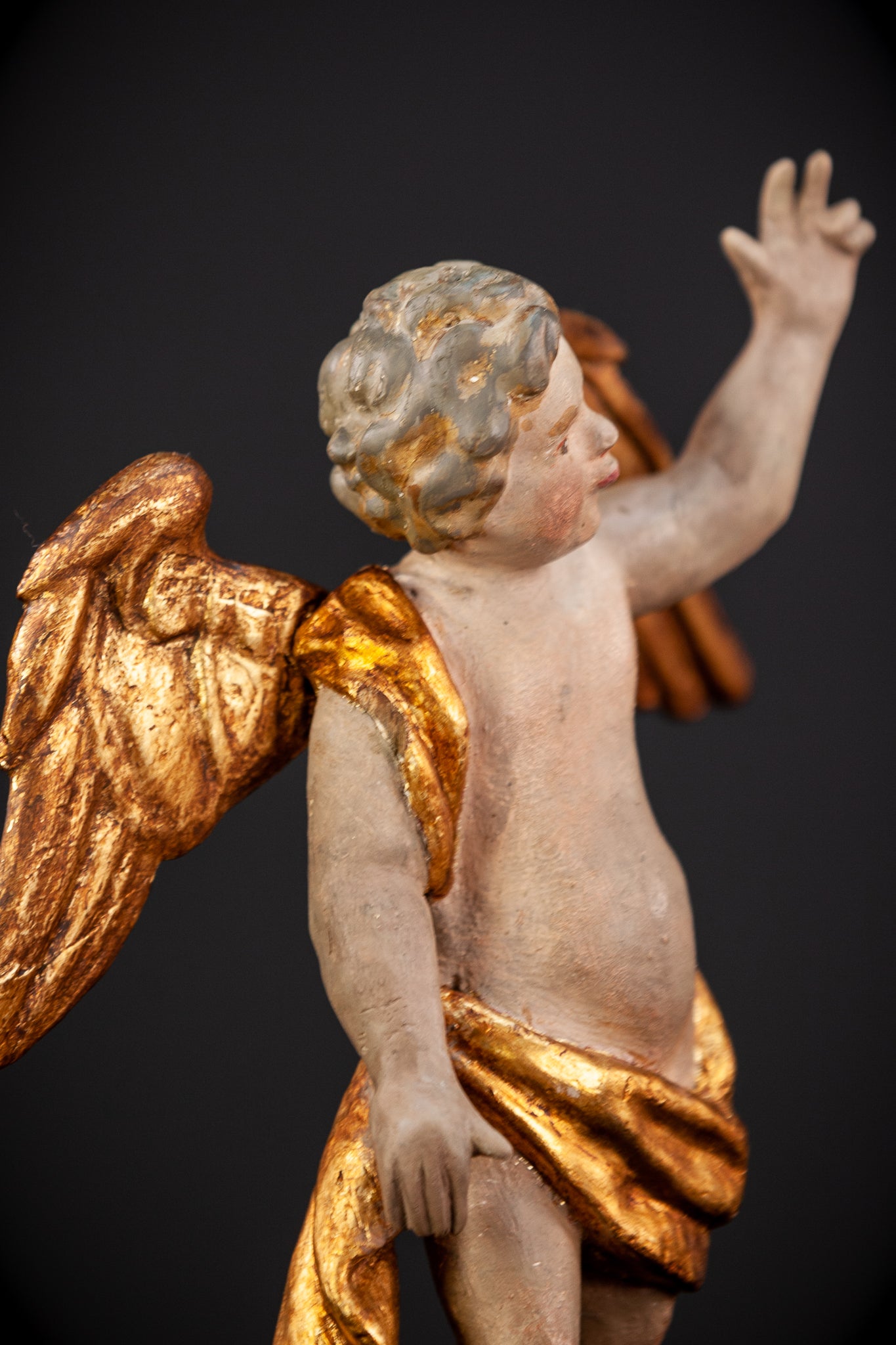 Angel Sculpture Pair |  Wood Statue | 10.2"