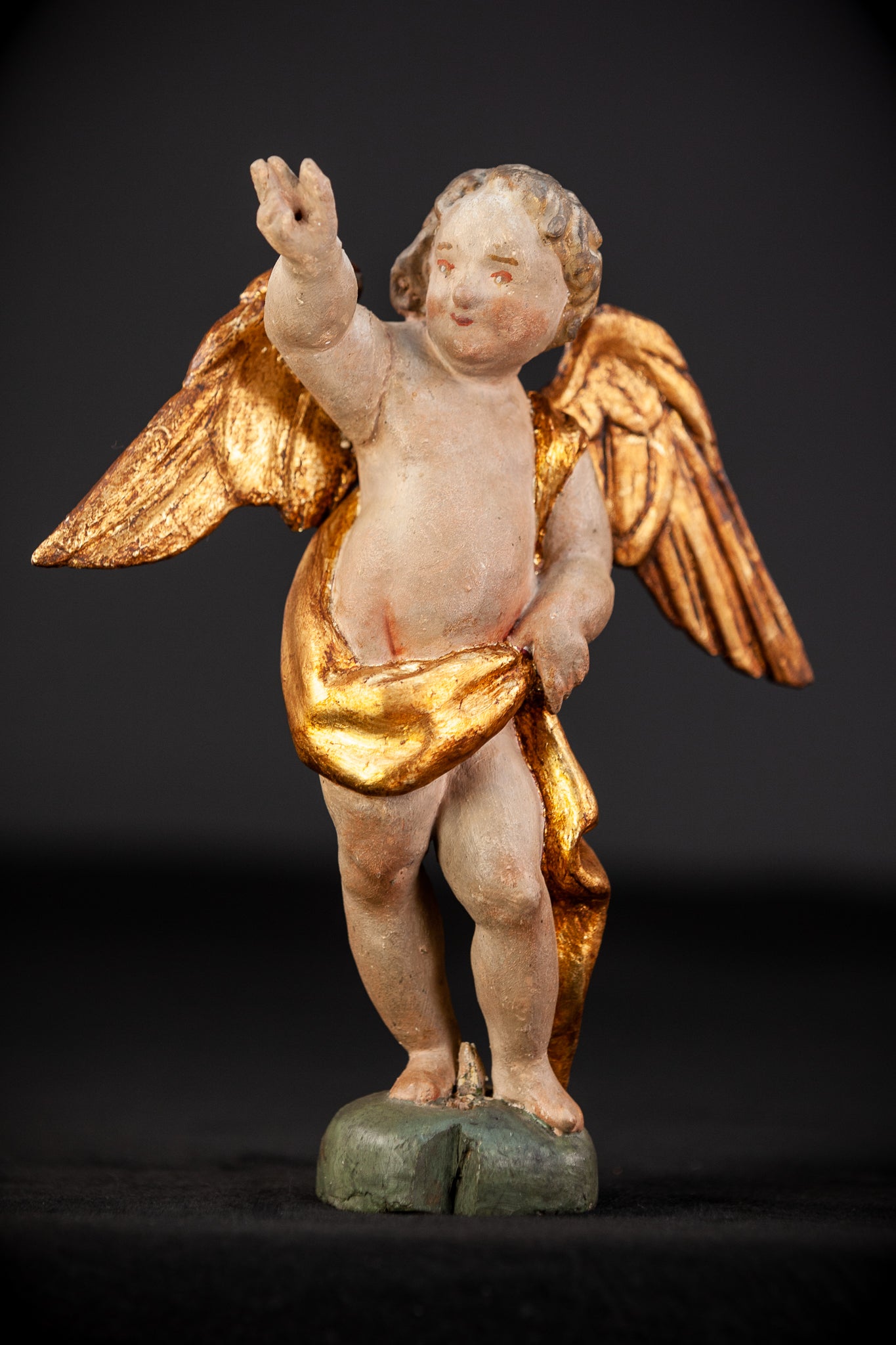 Angel Sculpture Pair |  Wood Statue | 10.2"