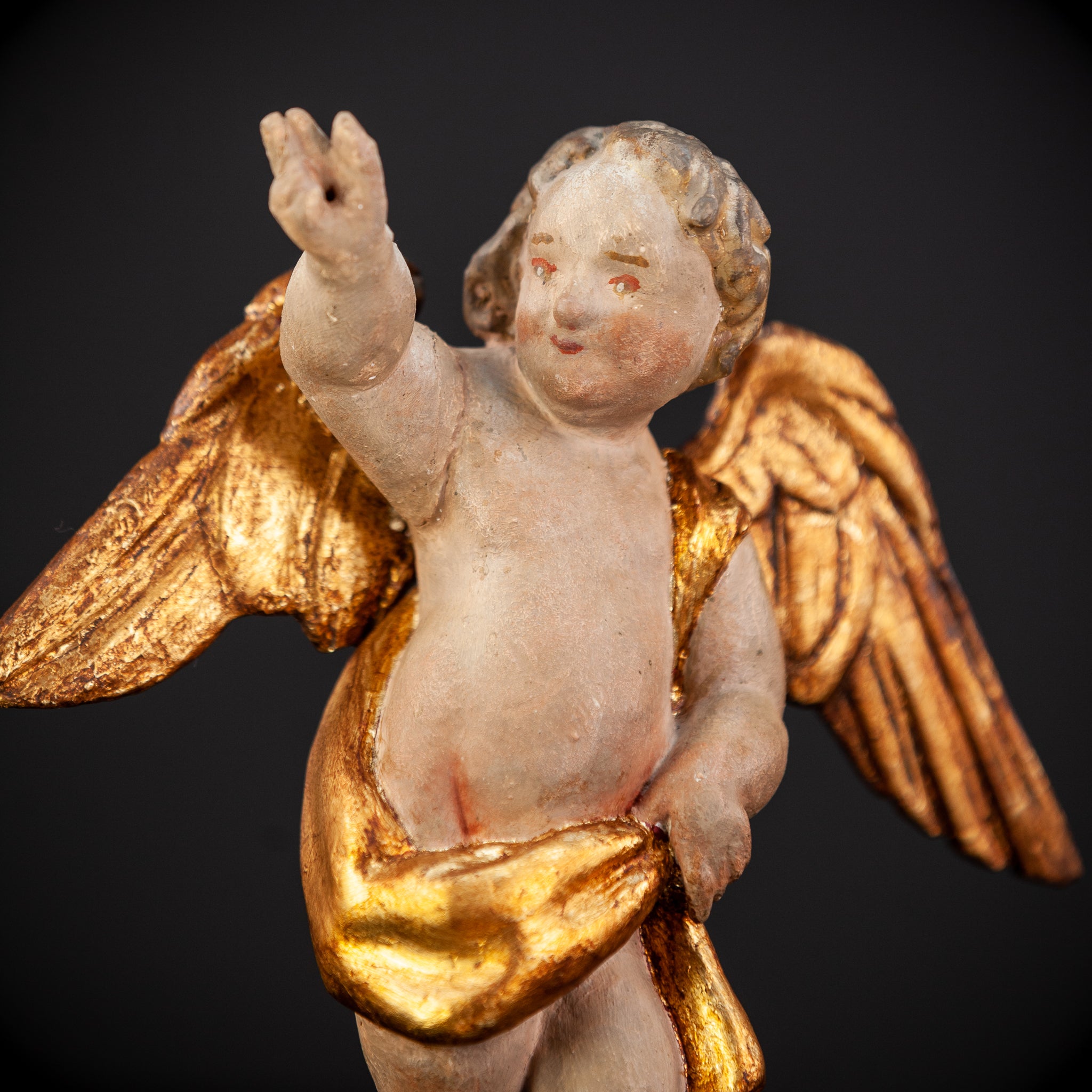 Angel Sculpture Pair |  Wood Statue | 10.2"