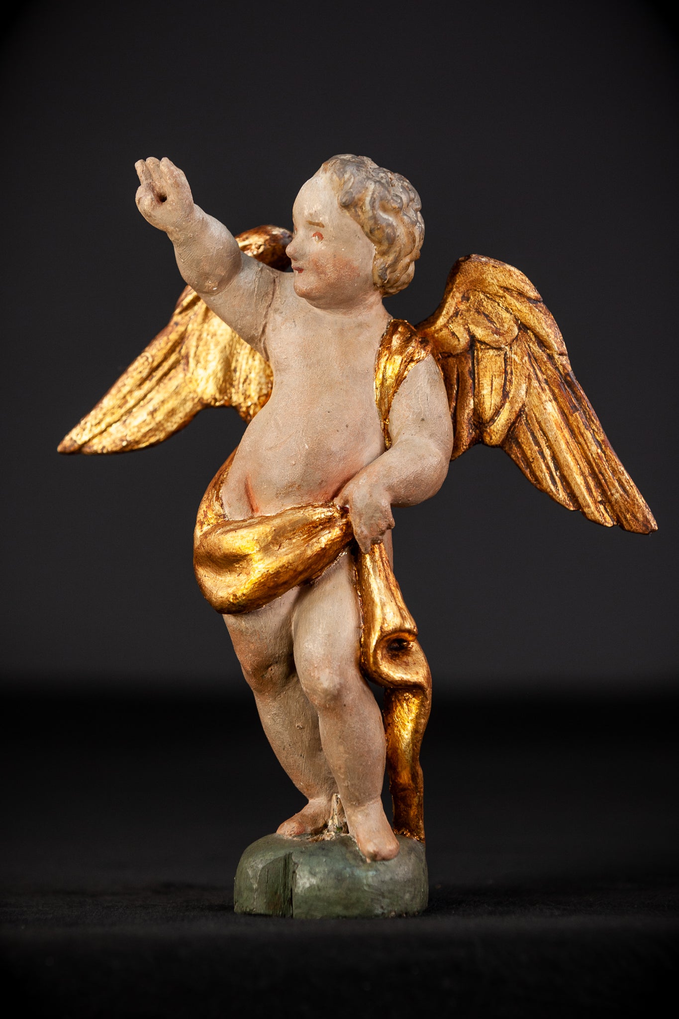 Angel Sculpture Pair |  Wood Statue | 10.2"