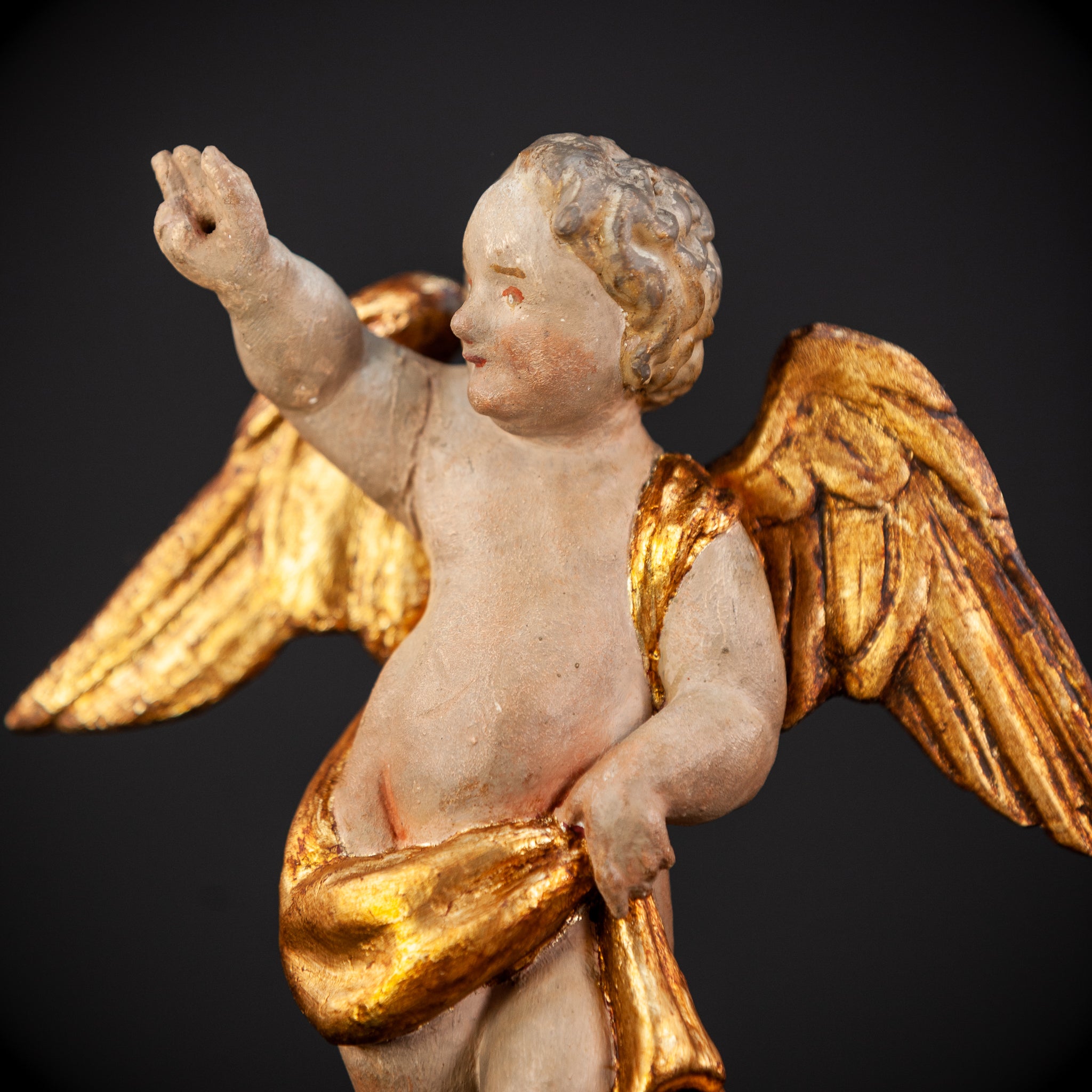 Angel Sculpture Pair |  Wood Statue | 10.2"