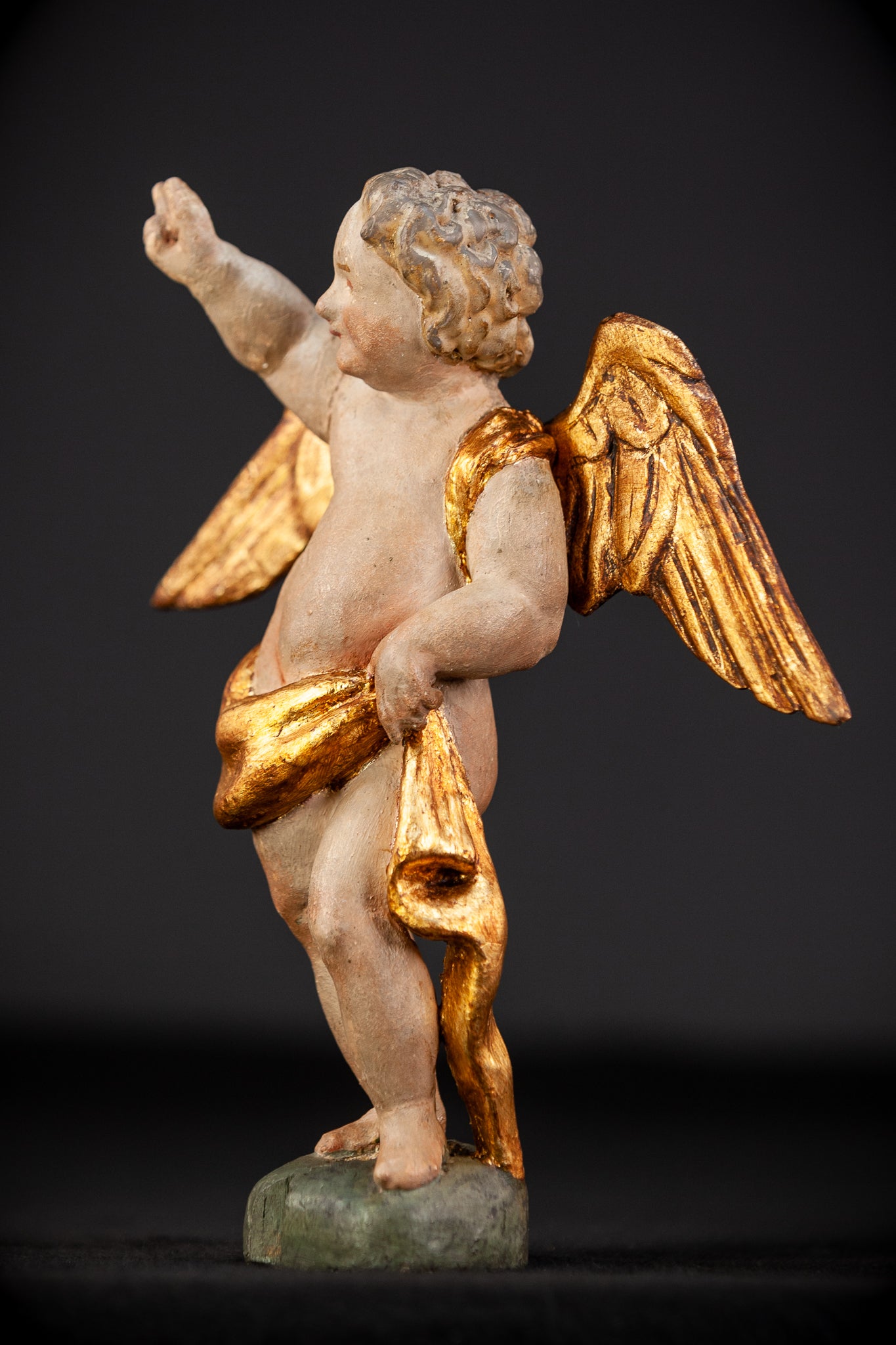 Angel Sculpture Pair |  Wood Statue | 10.2"