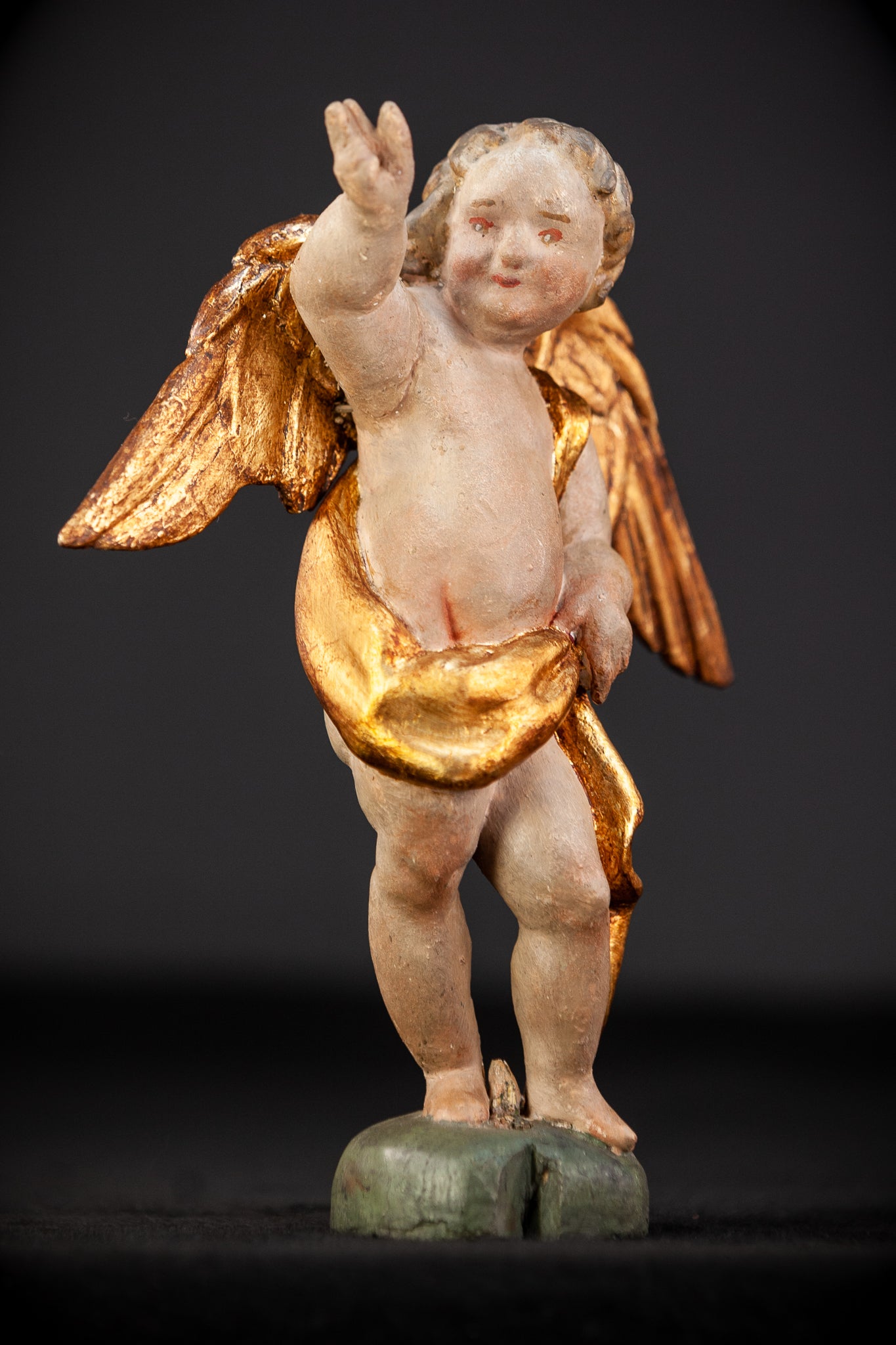 Angel Sculpture Pair |  Wood Statue | 10.2"